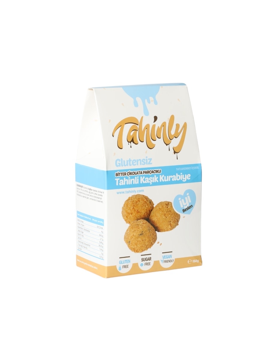 Glutensiz Bitter Çikolata Parçacıklı Tahinli Kaşık Kurabiye 