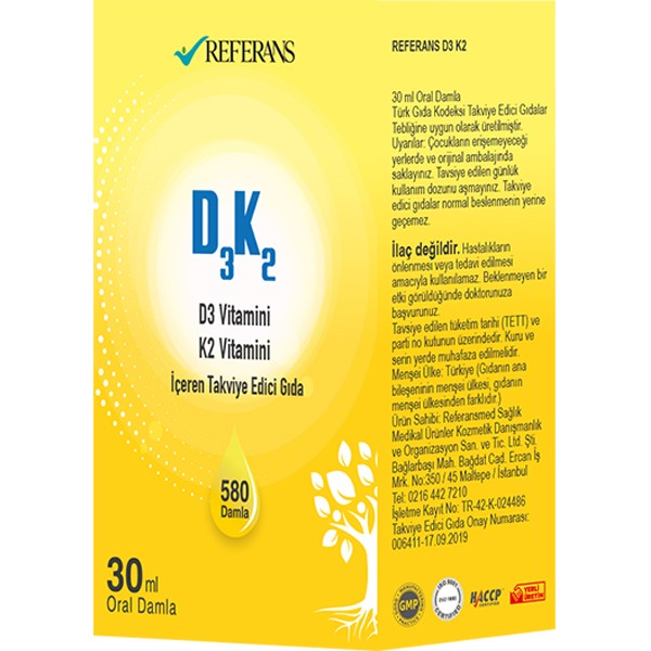 Referans Nutra D3K2 30 ml (580 Damla)