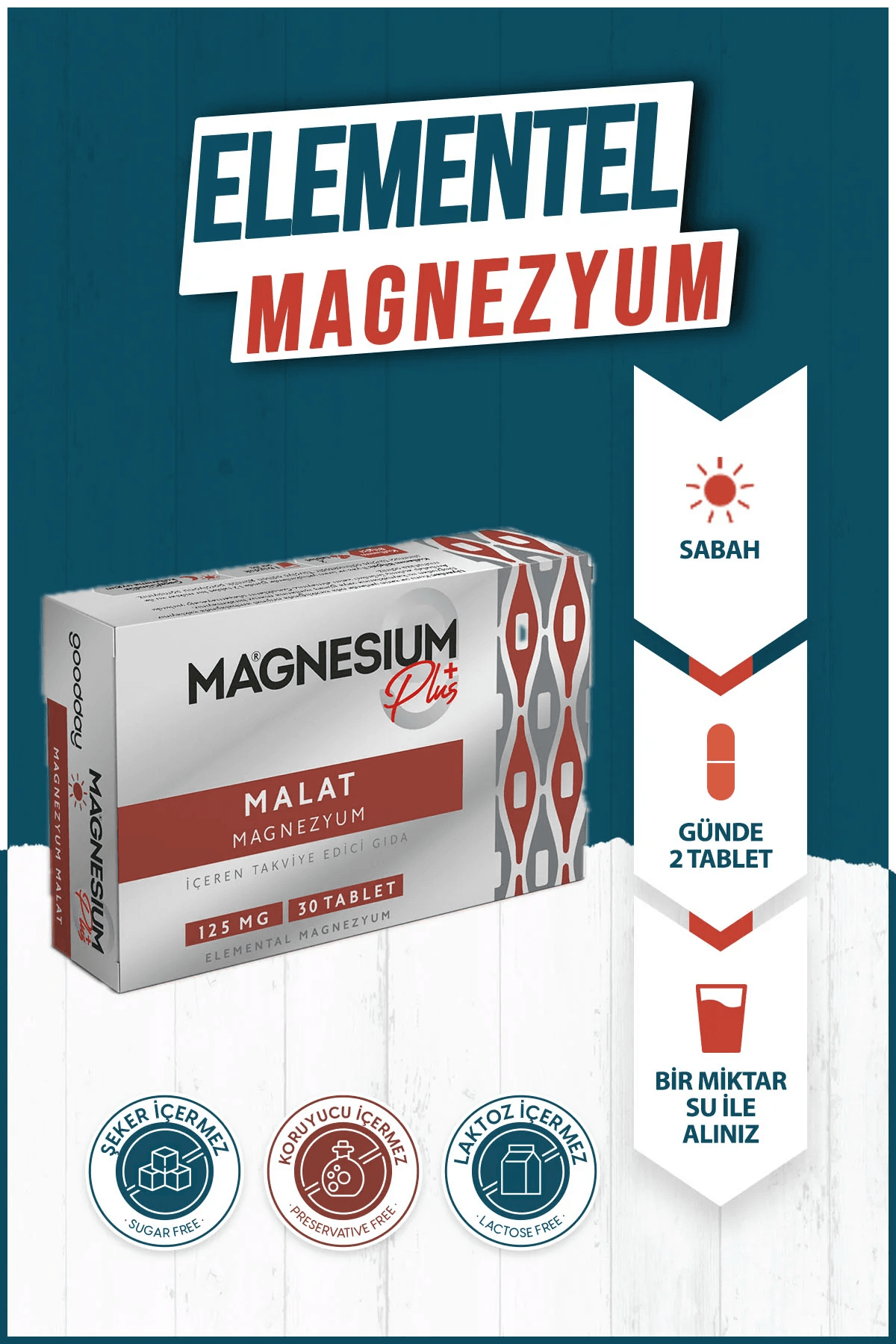 GOODDAY MAGNESIUM PLUS M (MAGNEZYUM MALAT) 30 SAŞE