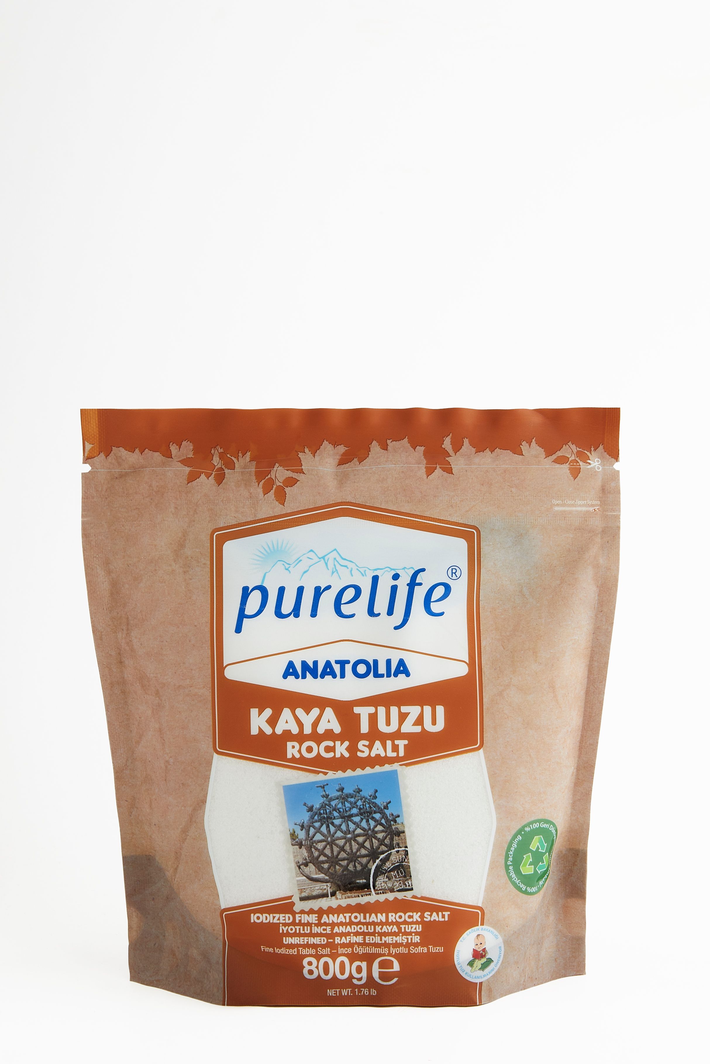 Purelife Anatolia İyotlu İnce Kaya Tuzu 800g