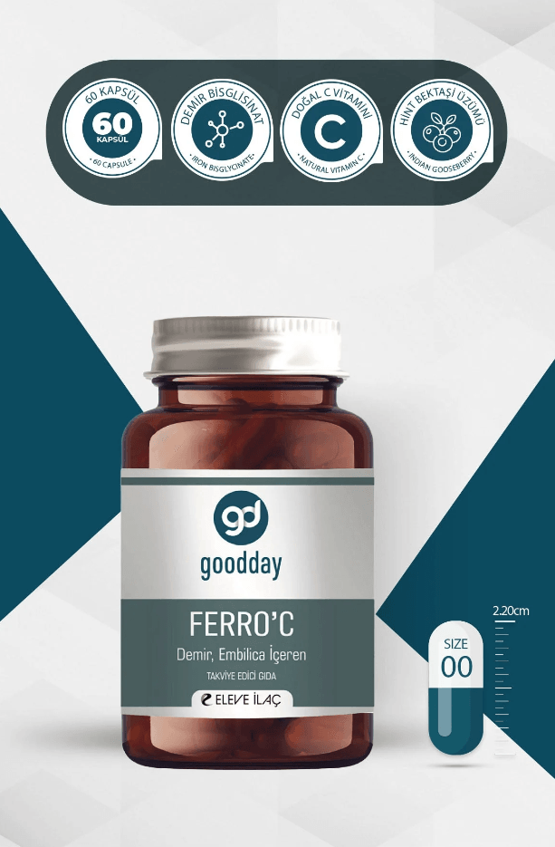 GOODDAY FERRO' C 60 KAPSÜL TAKVİYE EDİCİ GIDA