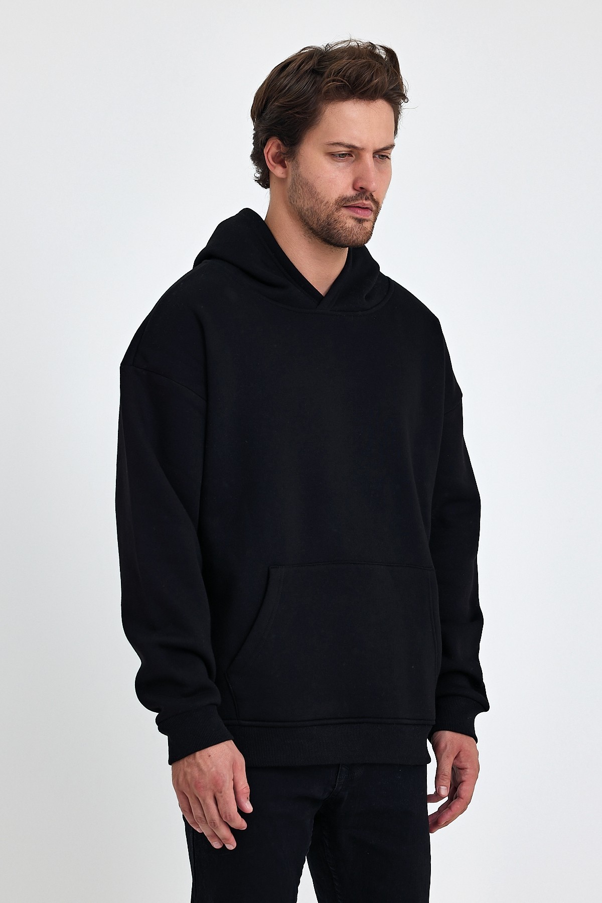Kapüşonlu Sweatshirt - Siyah