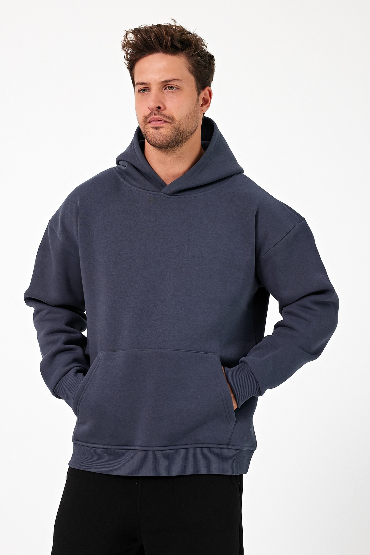 Kapüşonlu Sweatshirt - Füme