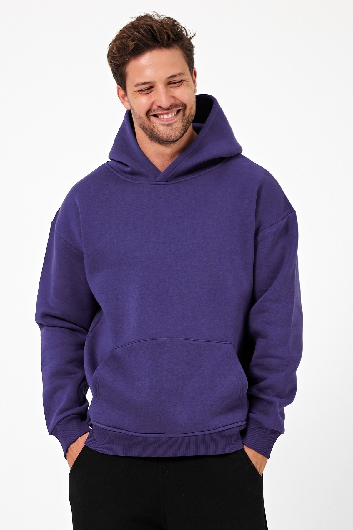 Kapüşonlu Sweatshirt - Mor