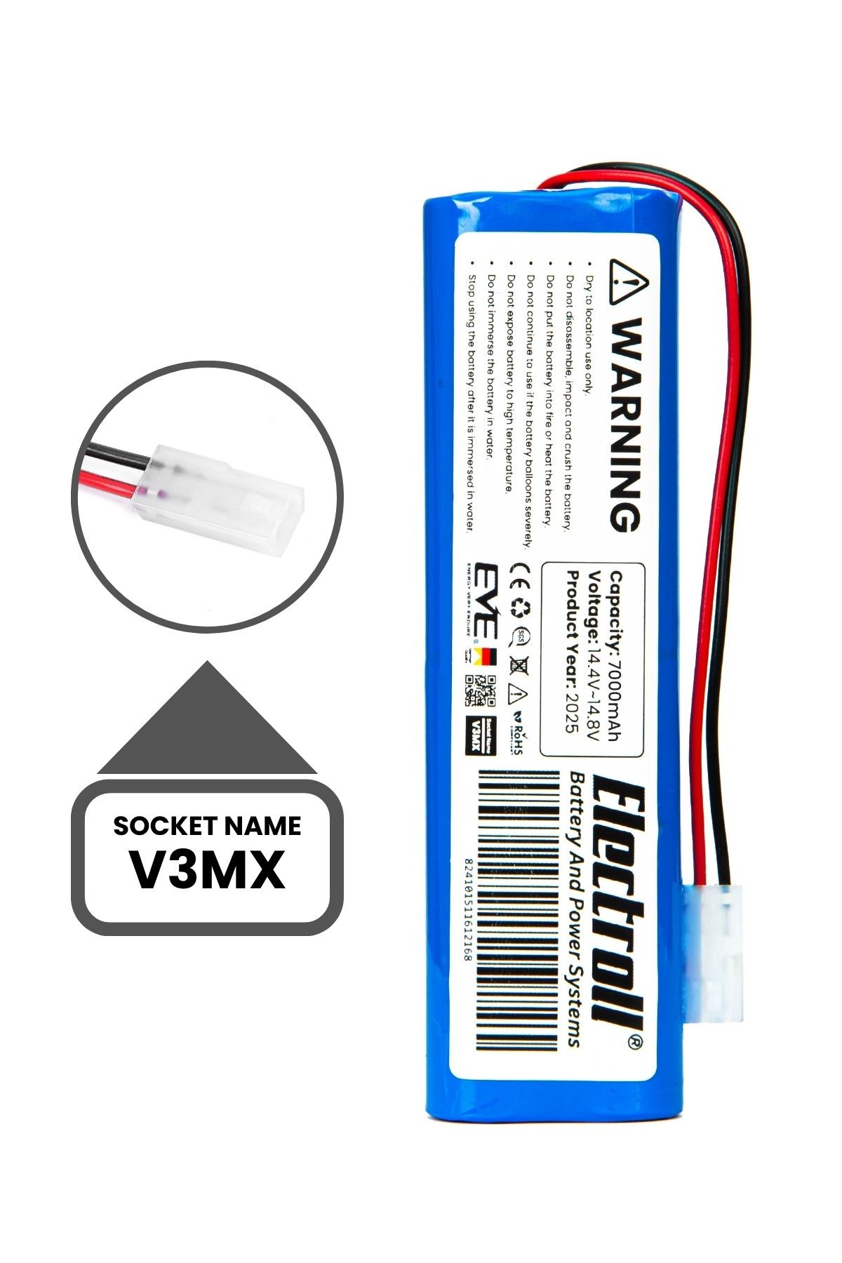 Viomi V3 Max Uyumlu Batarya (MAKSİMUM KAPASİTE) 7000mah Pil Robot Süpürge Bataryası V-RVCLM27B