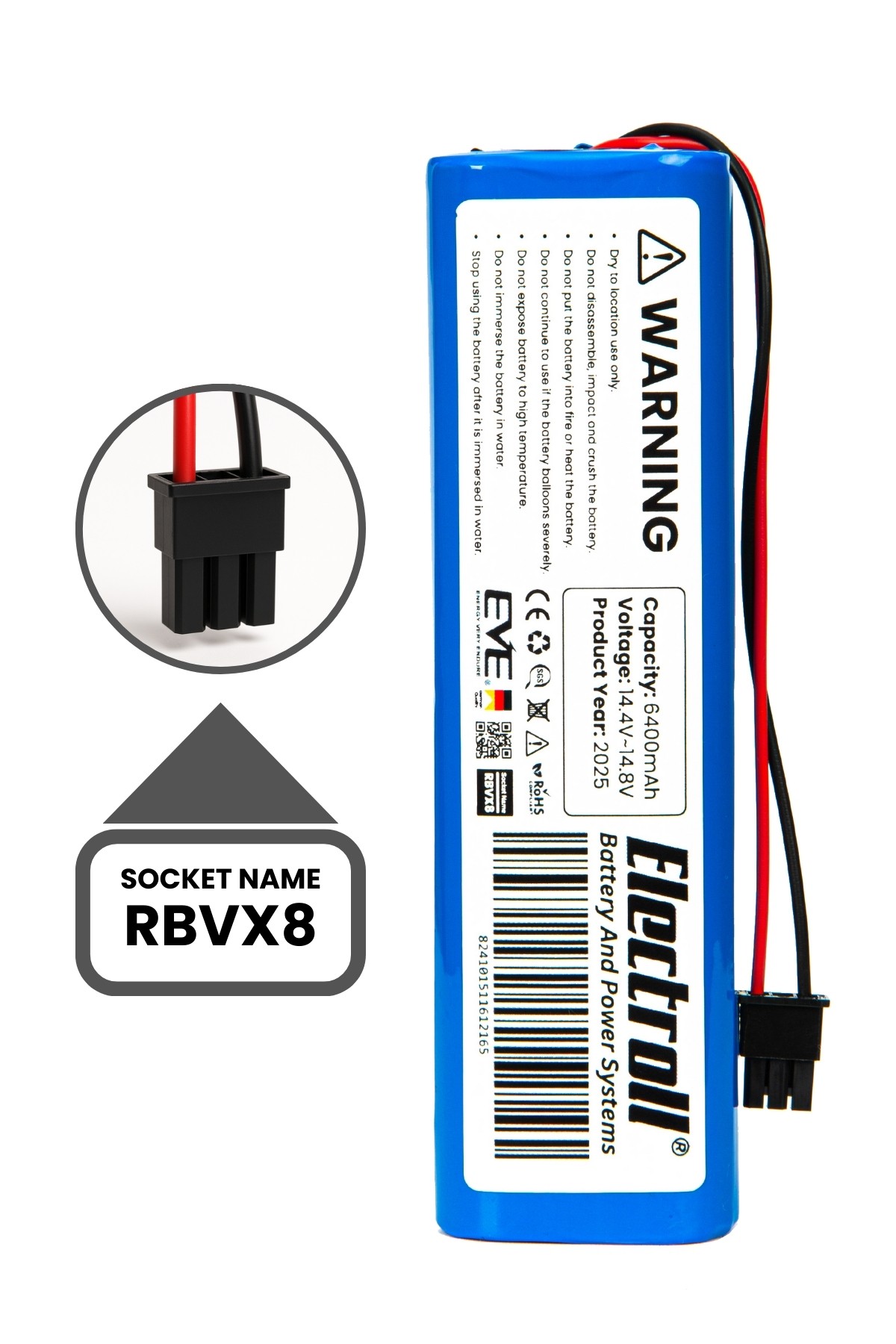 Anker Eufy Robovac X8 Hybrid Uyumlu Batarya (ULTRA YÜKSEK KAPASİTE) 6400mah Pil Süpürge Batarya