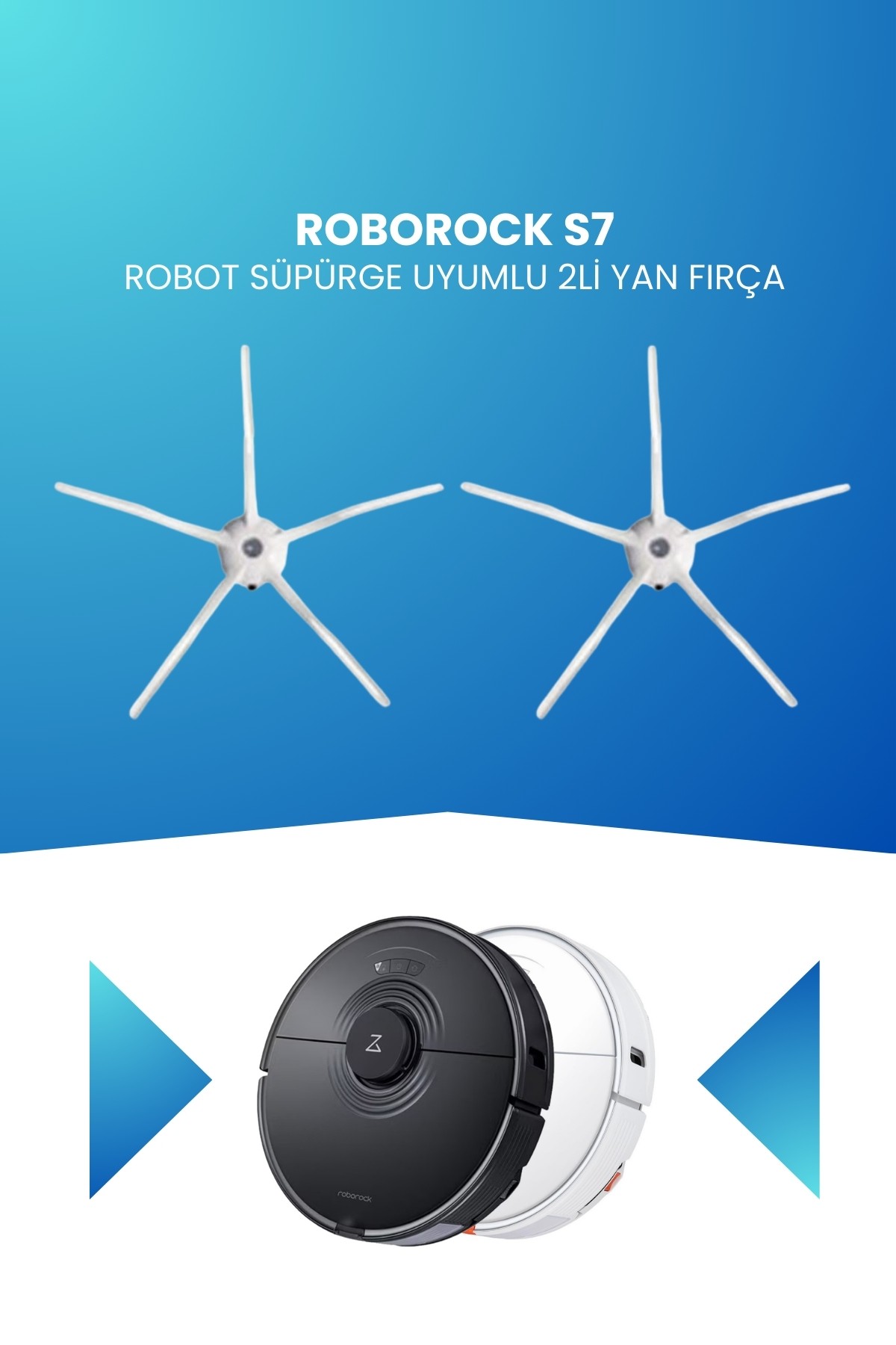Roborock S7 Robot Süpürge Uyumlu 2li Yan Fırça