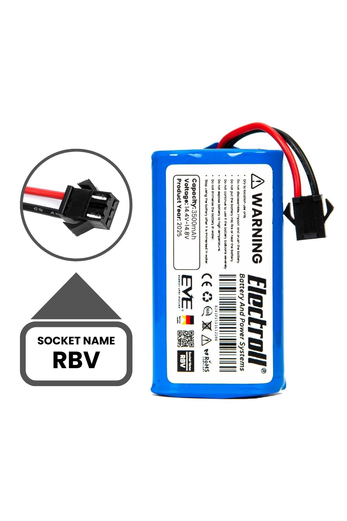 Coredy R580 Uyumlu Batarya (MAKSİMUM KAPASİTE) 3500mah Pil Akıllı Robot Süpürge Bataryası