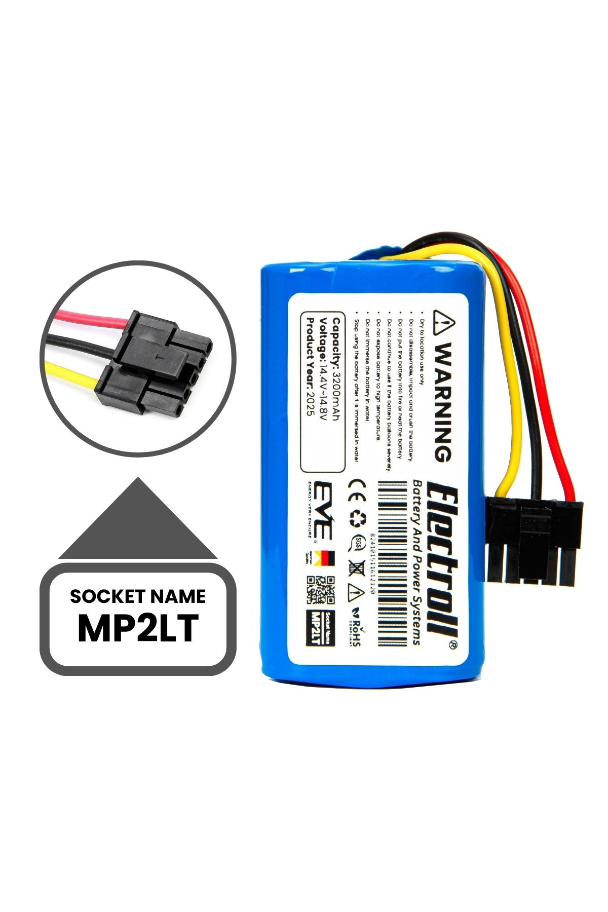 Xiaomi Mop 2 Lite Uyumlu Batarya (ULTRA YÜKSEK KAPASİTE) 3200mah Robot Süpürge Bataryası Bhr5217eu