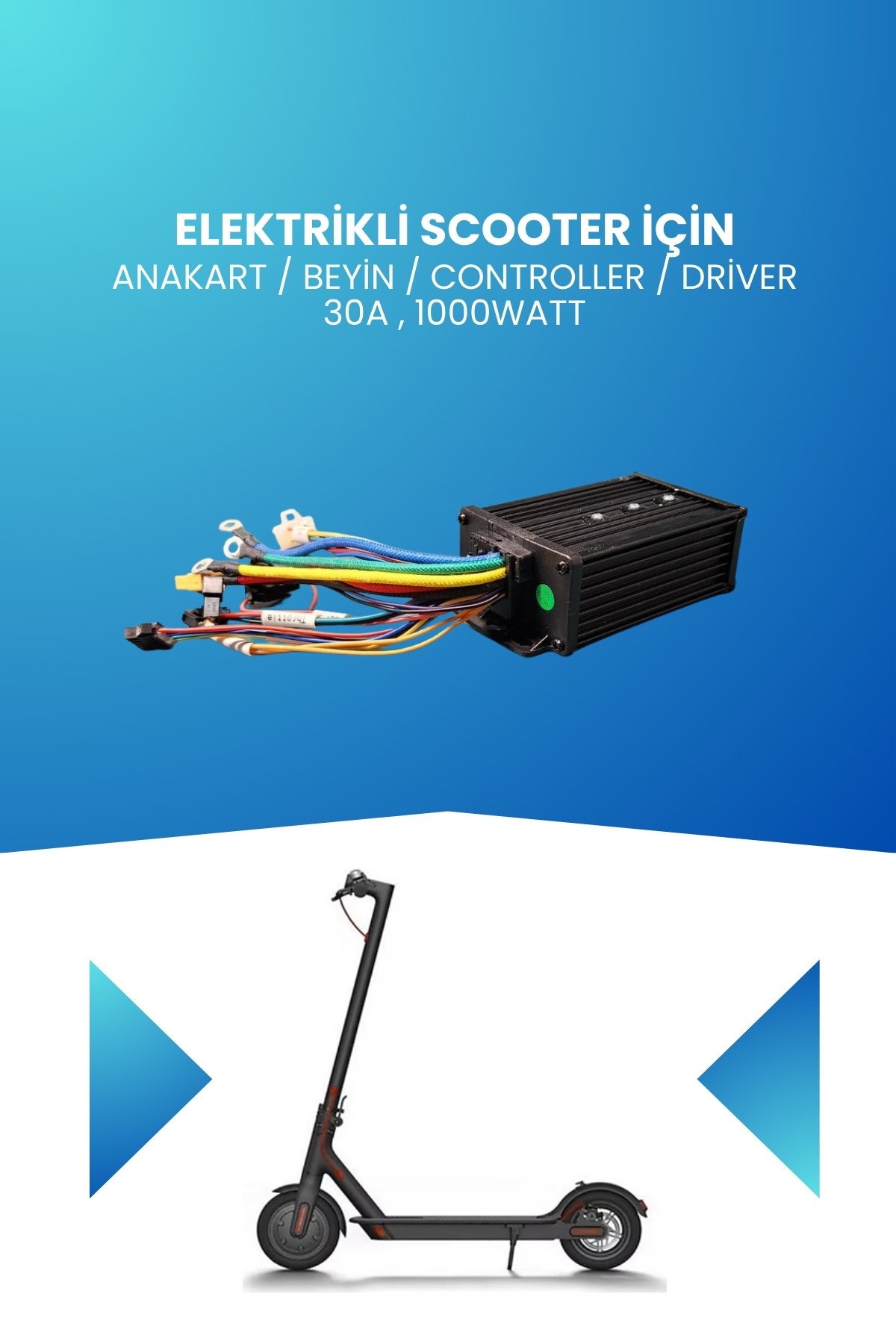 Elektrikli Scooter İçin Anakart / Beyin / Controller / Driver 30A , 1000watt