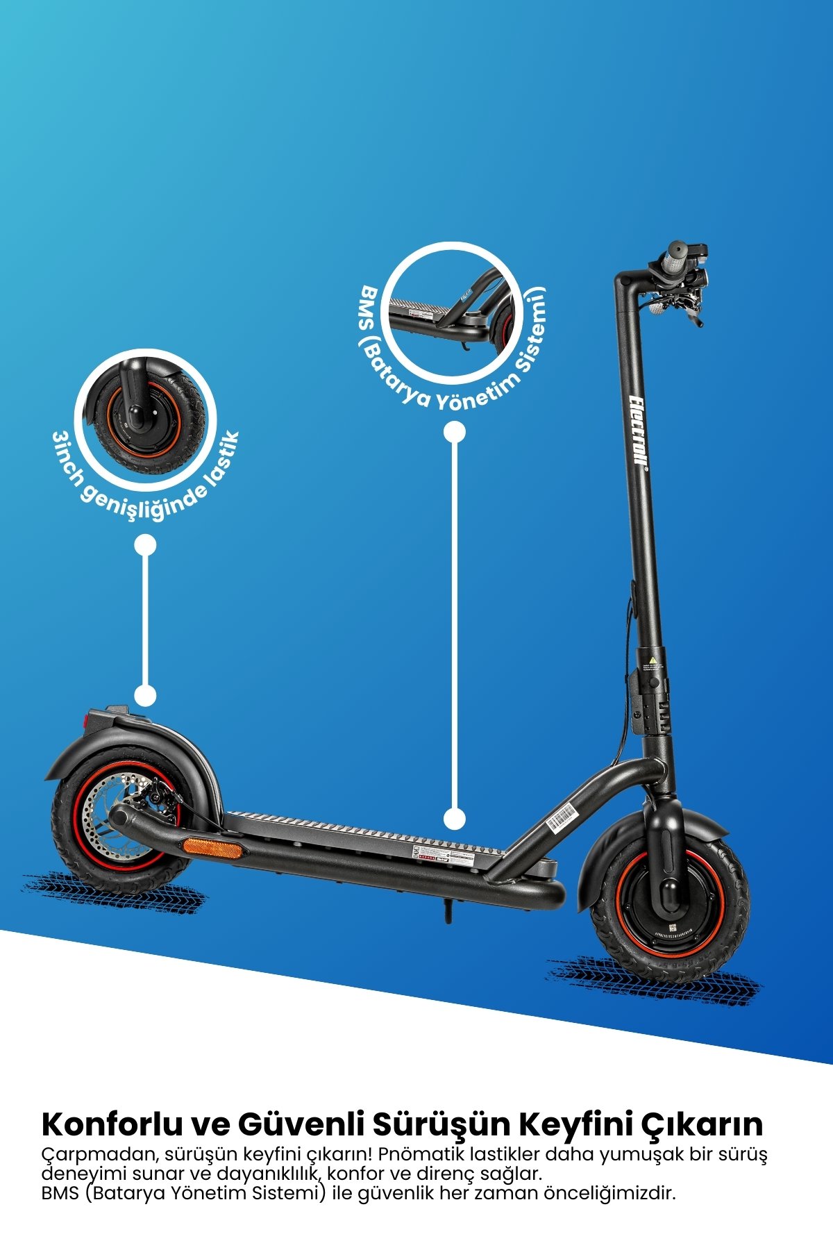 Electroll N85 Elektrikli Scooter Yenilikçi Teknoloji, Zarif Tasarım, Üstün Konfor, Güvenli Sürüş