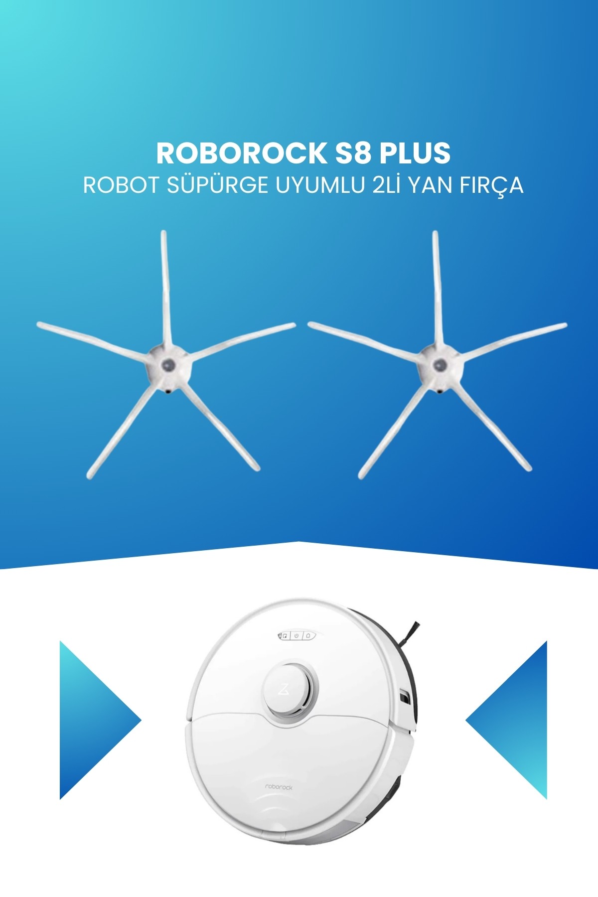 Roborock S8 Plus Robot Süpürge Uyumlu 2li Yan Fırça