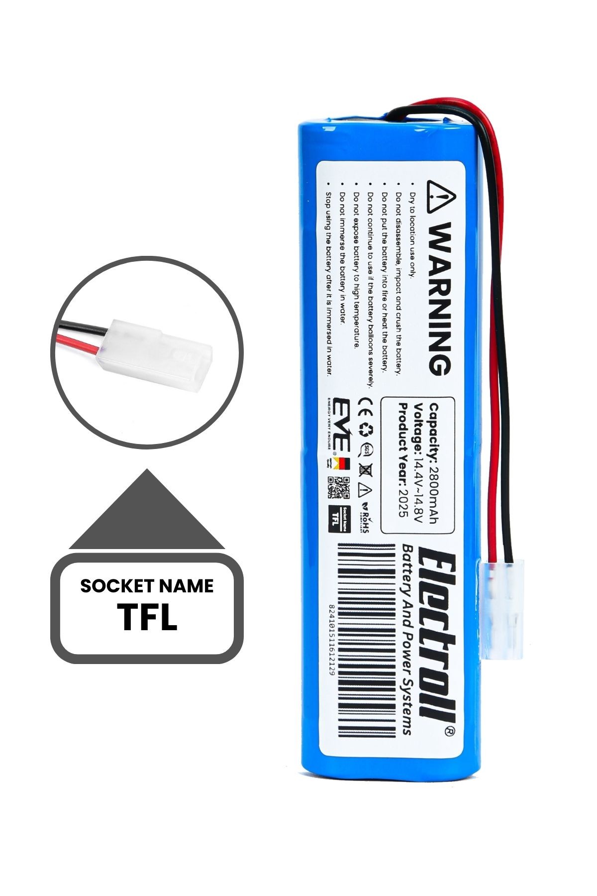 Tefal X-Plorer Serie 75 Uyumlu Batarya (YÜKSEK KAPASİTE) 2800mah Pil Robot Süpürge Bataryası RG7675
