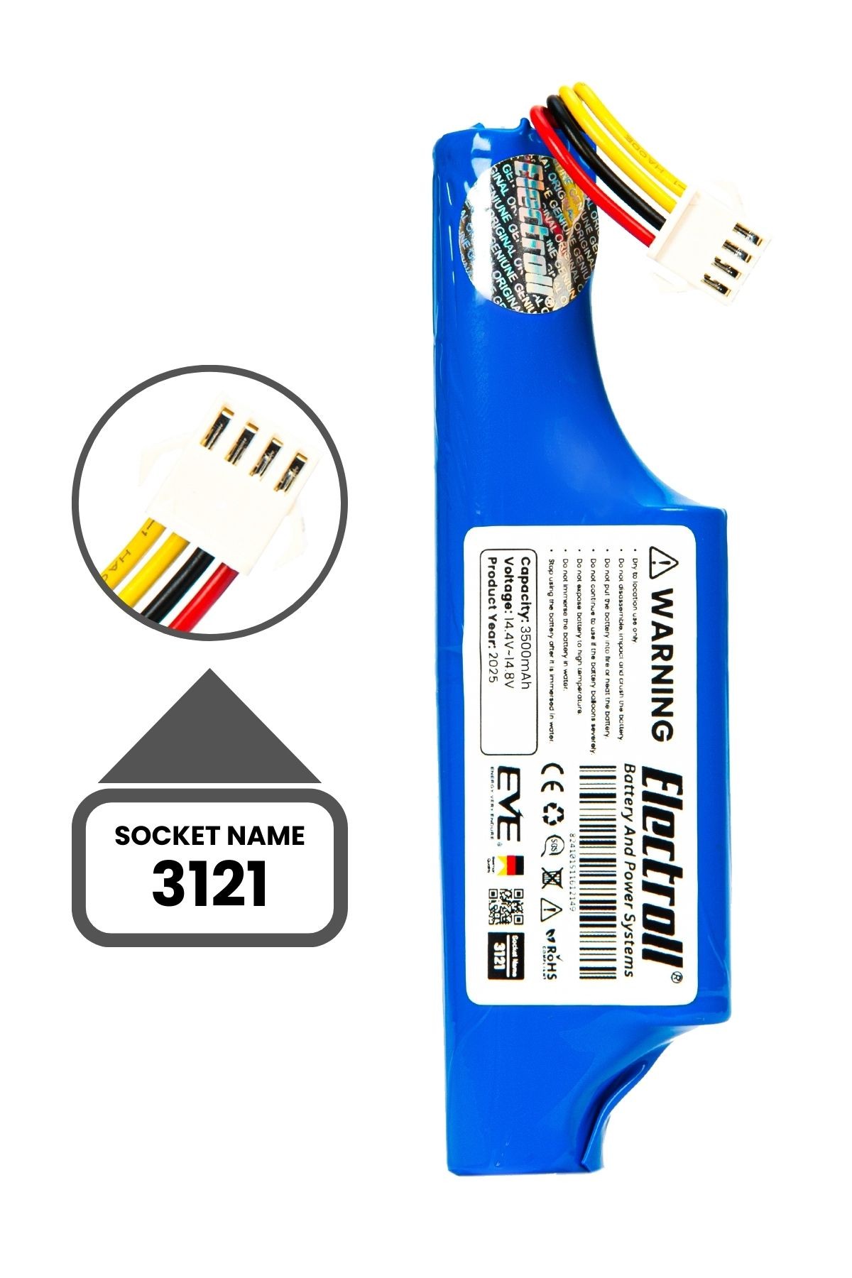 GRUNDİG VCR 2131 Uyumlu Batarya (MAKSİMUM KAPASİTE) 3500mah Pil Robot Süpürge Bataryası Değişimi