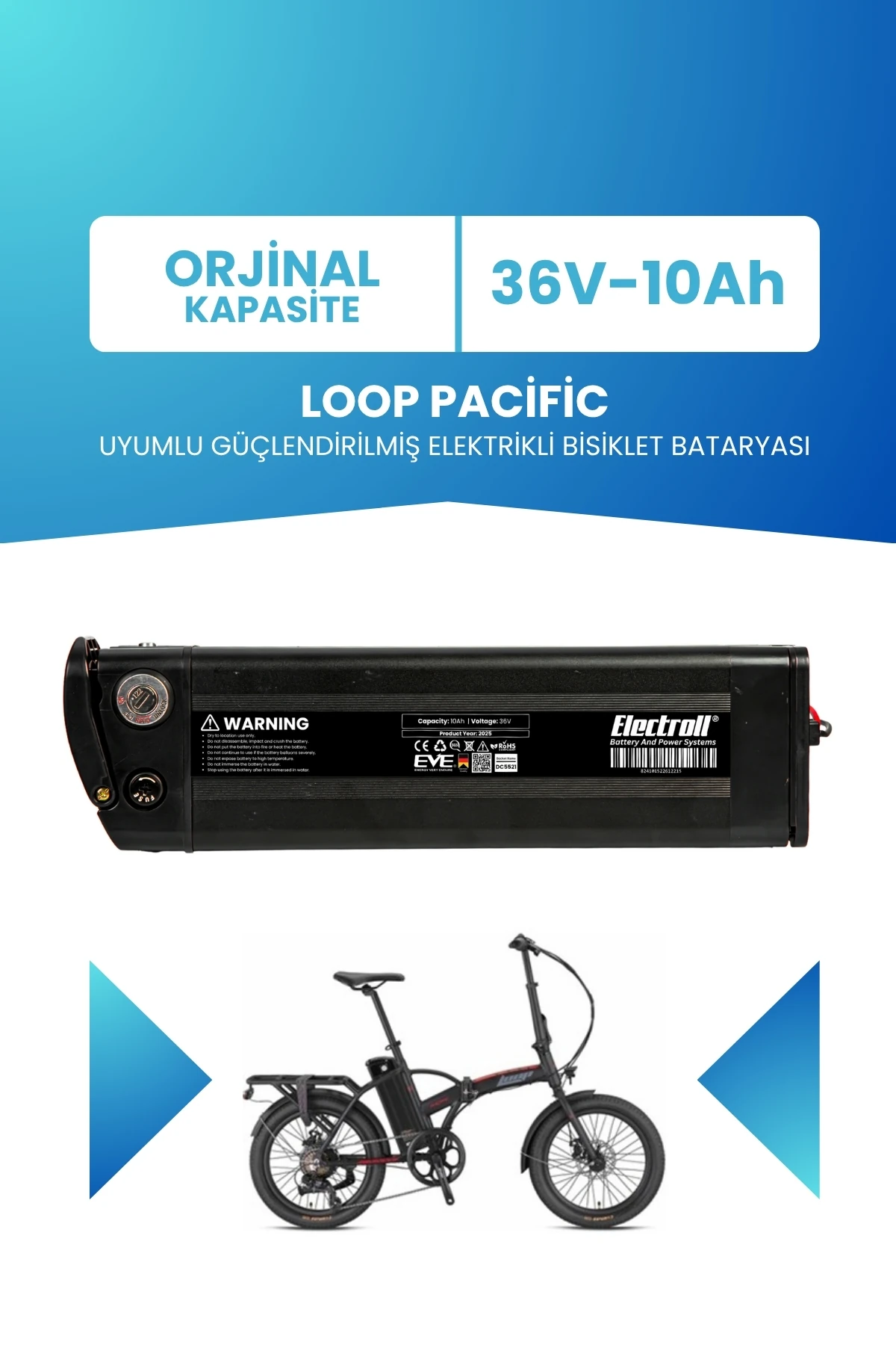 Loop Pacific Uyumlu 36V 10Ah Güçlendirilmiş Elektrikli Bisiklet Batarya Tamir, Revizyon ve Pil Yenileme