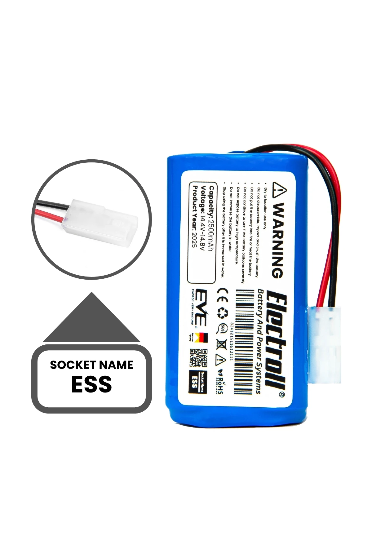 Fakir Robert Iı Rs 710 Uyumlu Batarya (STANDART KAPASİTE) 2500mah Pil Robot Süpürge Bataryası