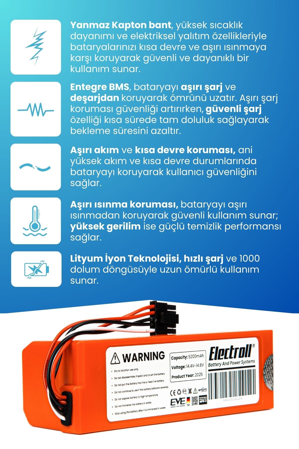 Xiaomi Mop 2 Pro Batarya Mjst1shw (ORJİNAL KAPASİTE) 5200mah Robot Süpürge Batarya