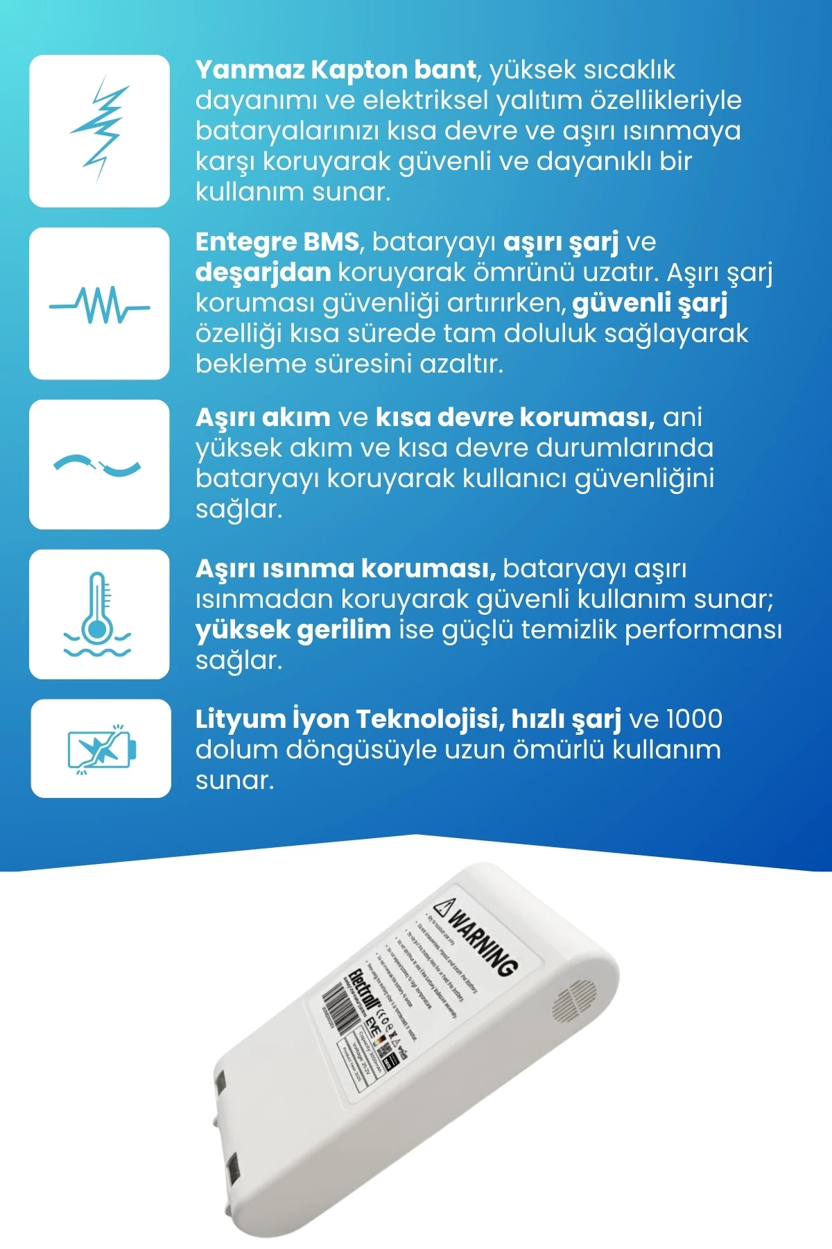 Dreame V10 Uyumlu Batarya 25.2 V 3000mah Pil Şarjlı Dikey Süpürge Bataryası