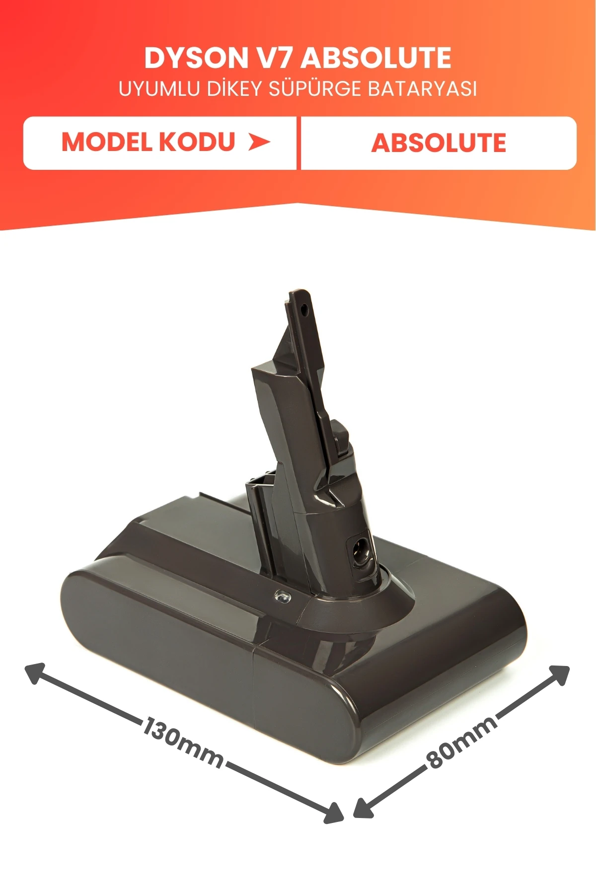Dyson V7 Absolute Uyumlu Batarya (YÜKSEK KAPASİTE) 21.6 V 2800mah Dikey Süpürge Bataryası