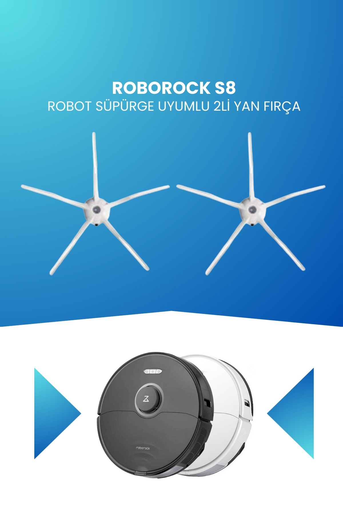 Roborock S8 Robot Süpürge Uyumlu 2li Yan Fırça