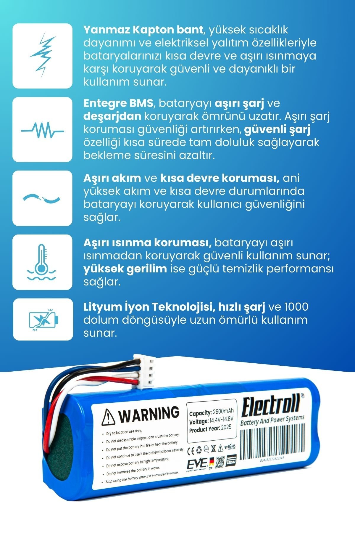 Xiaomi Vacuum Mop 2 Uyumlu Batarya (ORJİNAL KAPASİTE) 2600mah Robot Süpürge Pil Değişimi STYTJ03ZHM