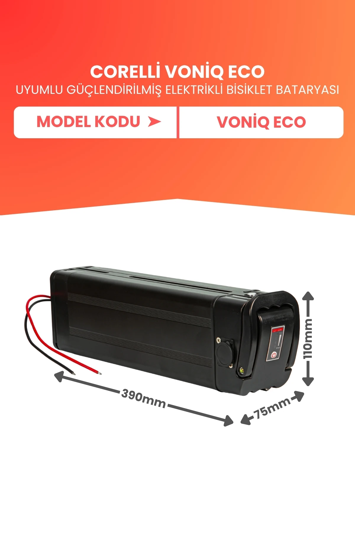 Corelli Voniq Eco Uyumlu 36V 20Ah (Yüksek Kapasite) Güçlendirilmiş Elektrikli Bisiklet Batarya Tamir, Revizyon ve Pil Yenileme