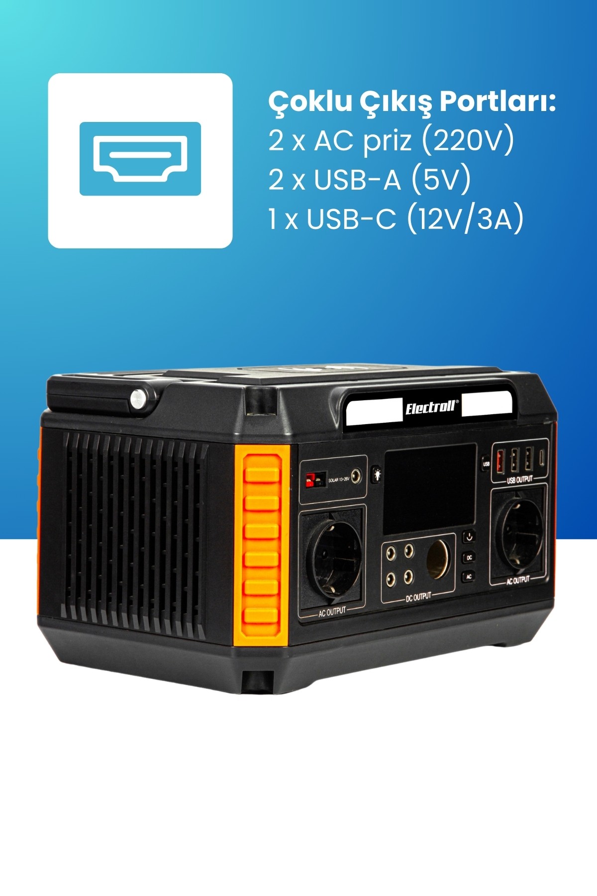 600W Akıllı BMS LiFePO4 Güneş Enerjili Taşınabilir Güç Depolama İstasyonu