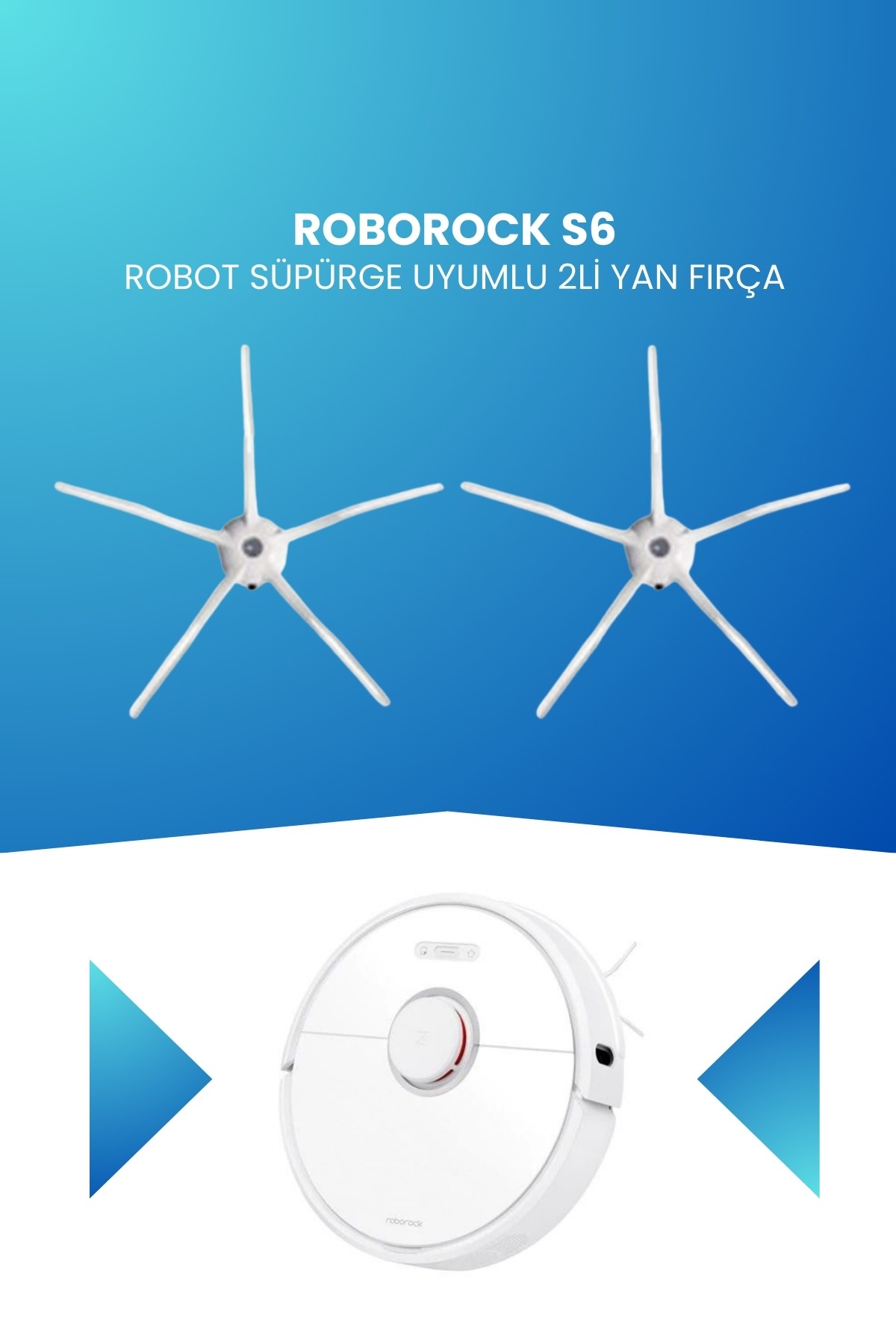 Roborock S6 Robot Süpürge Uyumlu 2li Yan Fırça