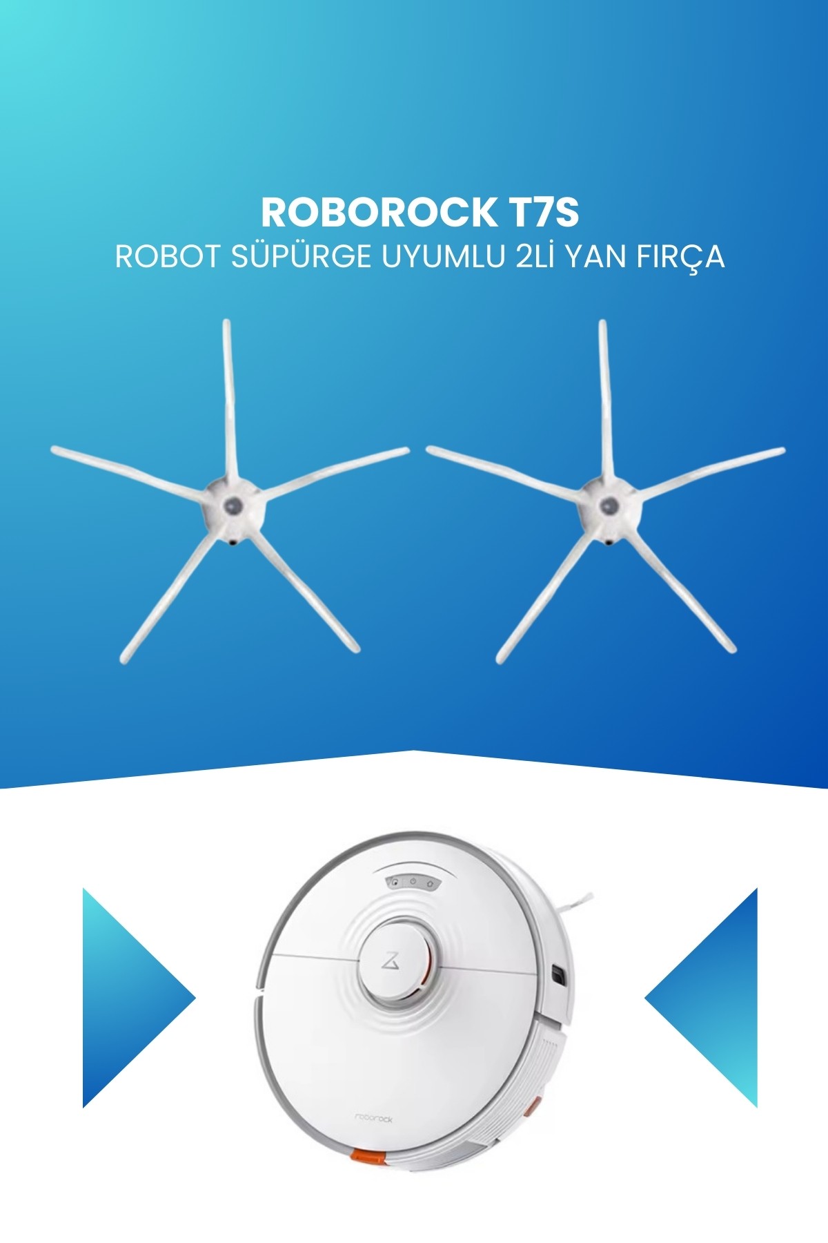 Roborock T7S Robot Süpürge Uyumlu 2li Yan Fırça