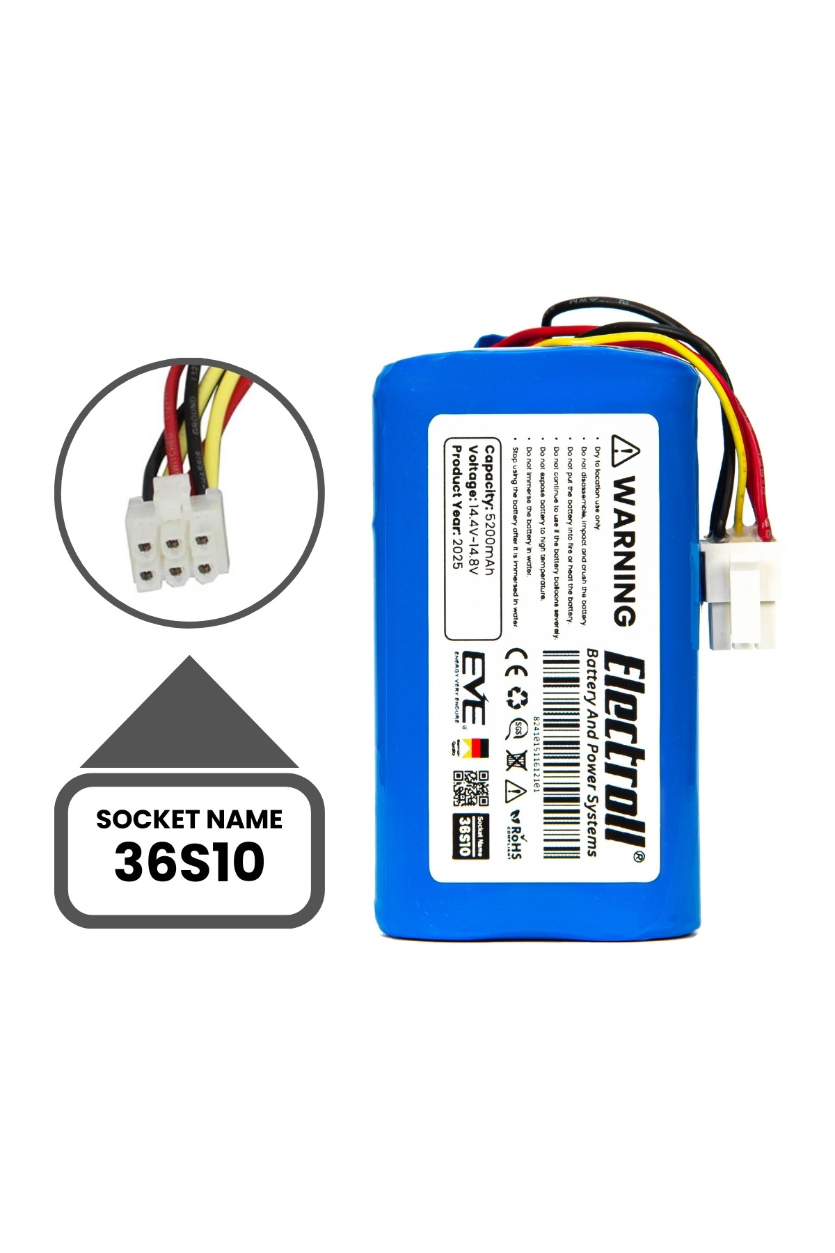 360 S10 Vacuum Mop Cleaner Batarya (ORJİNAL KAPASİTE) 5200mah Pil Robot Süpürge Bataryası Qh100003