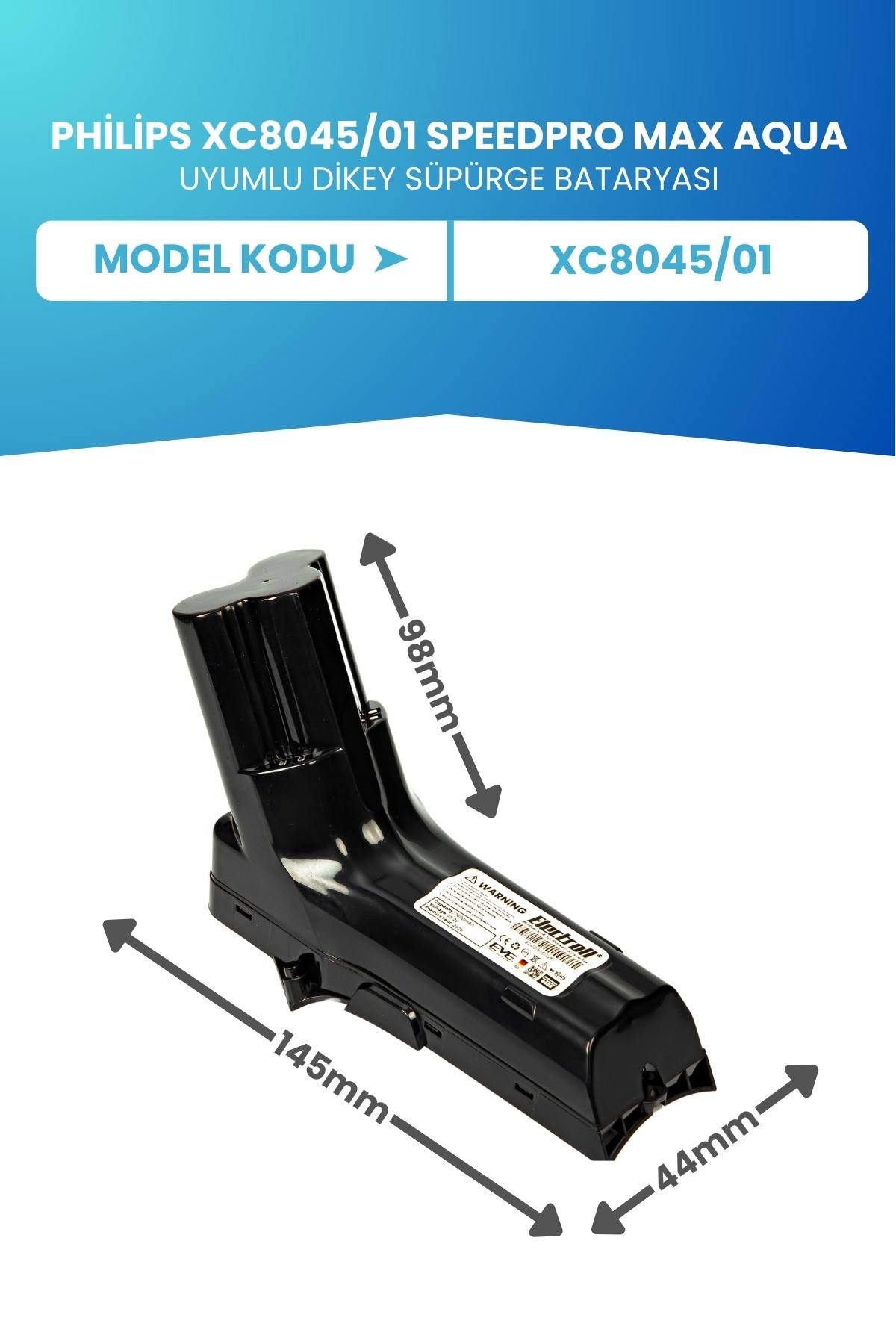 Philips 8000 Serisi XC8045/01 Speedpro Max Aqua Uyumlu Batarya 25.2 V 2600mah Dikey Süpürge Bataryası