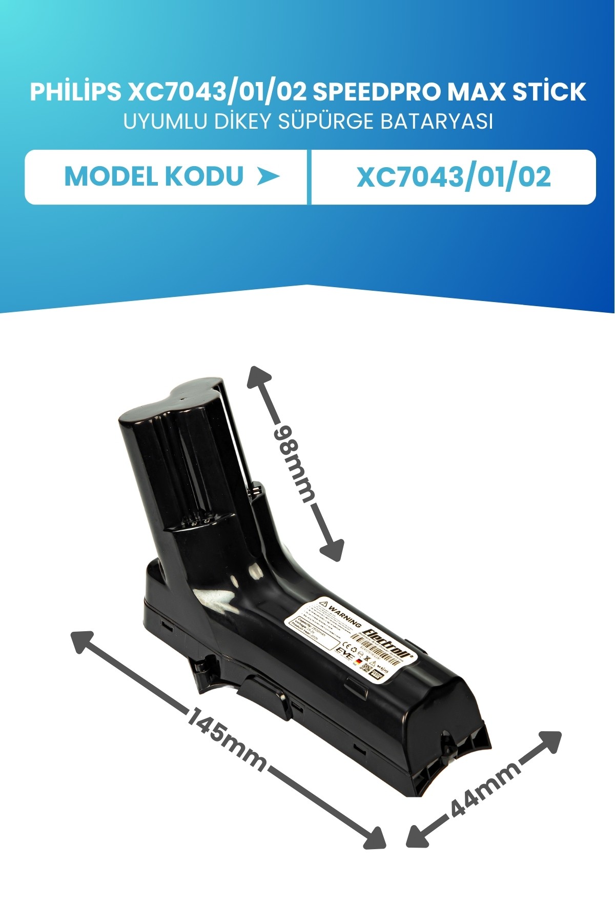 Philips 7000 Serisi XC7043/01/02 Speedpro Max Stick Uyumlu Batarya 25.2 V 2600mah Dikey Süpürge Bataryası
