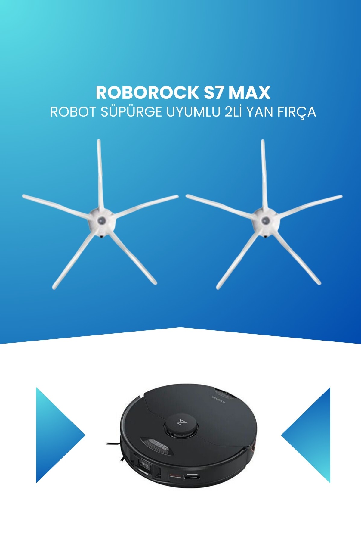 Roborock S7 Max Robot Süpürge Uyumlu 2li Yan Fırça