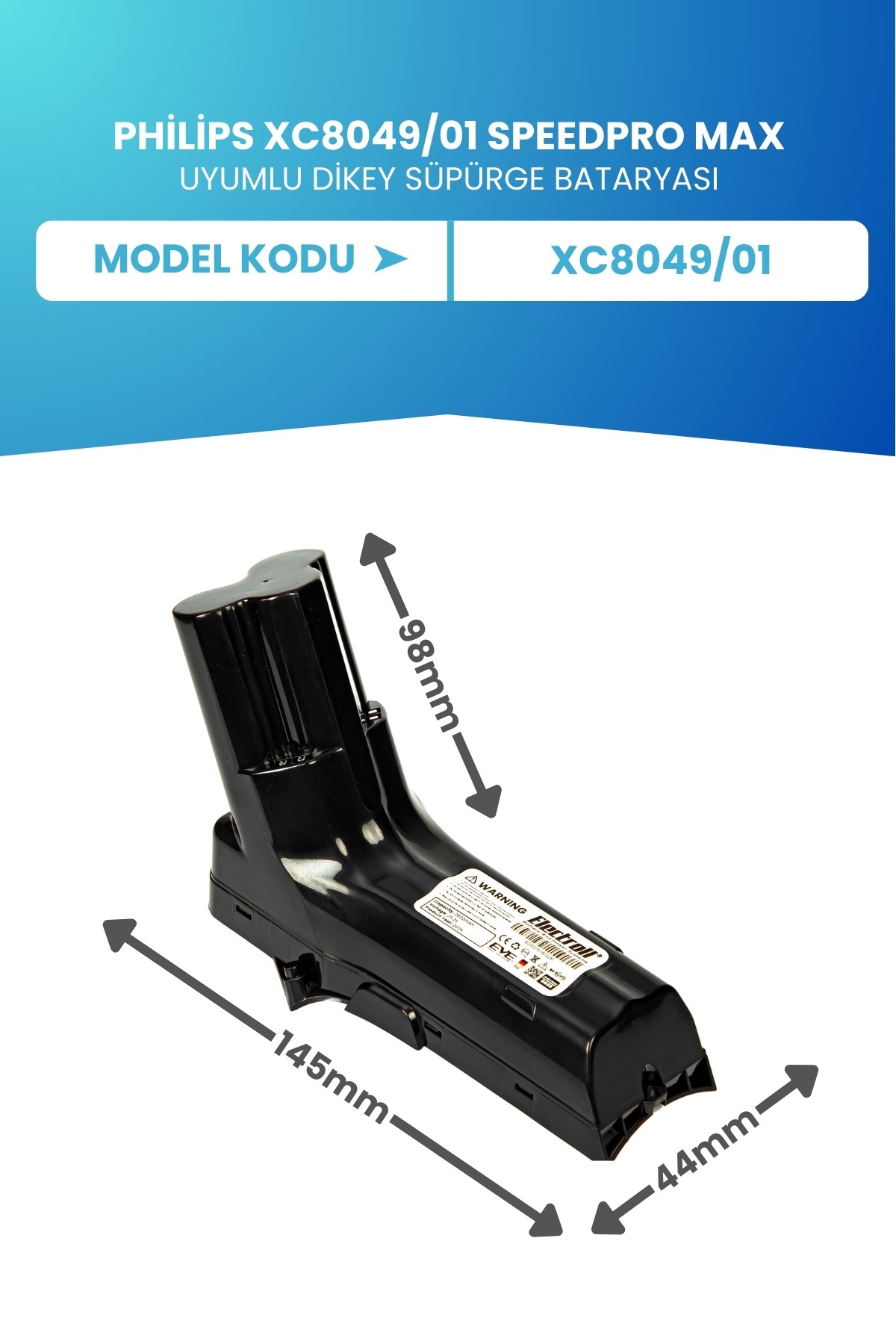 Philips 8000 Serisi XC8049/01 SpeedPro Max Uyumlu Batarya 25.2 V 2600mah Dikey Süpürge Bataryası