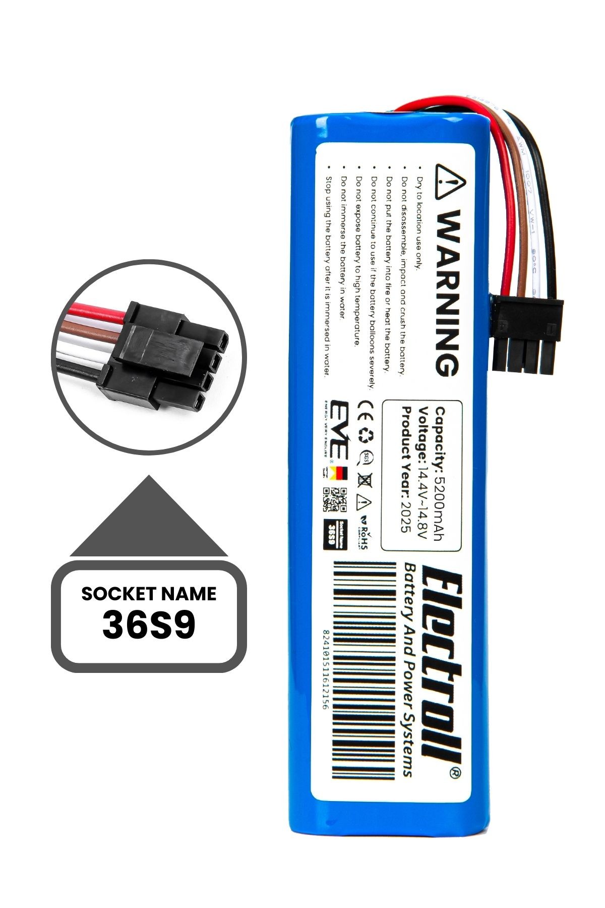 360 S9 Uyumlu Batarya (ORJİNAL KAPASİTE) 5200mah Pil Robot Süpürge Bataryası Değişimi 360rcs9us