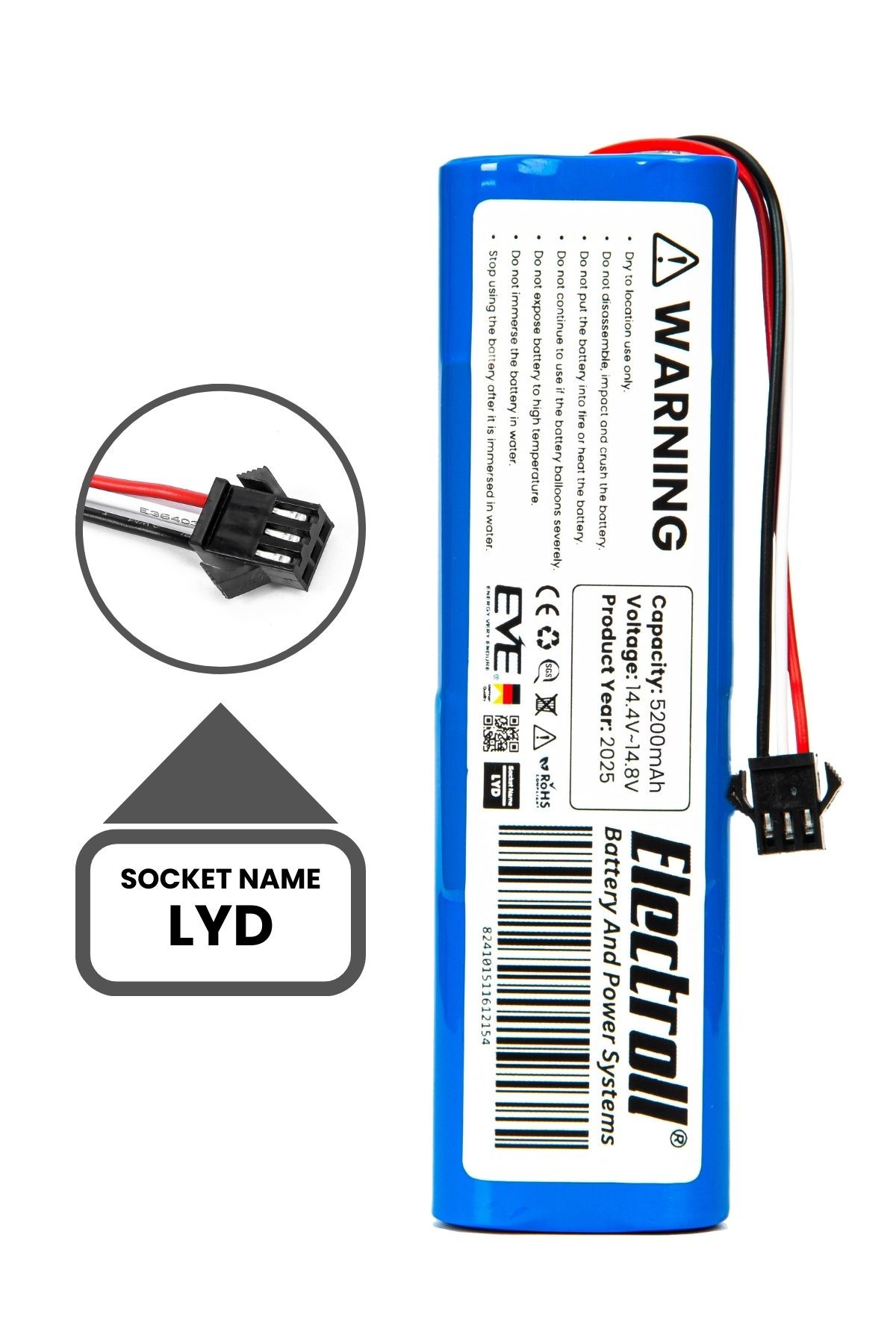 Lydsto R1 Uyumlu Batarya (ORJİNAL KAPASİTE) 5200mah Pil Akıllı Robot Süpürge Bataryası Değişimi