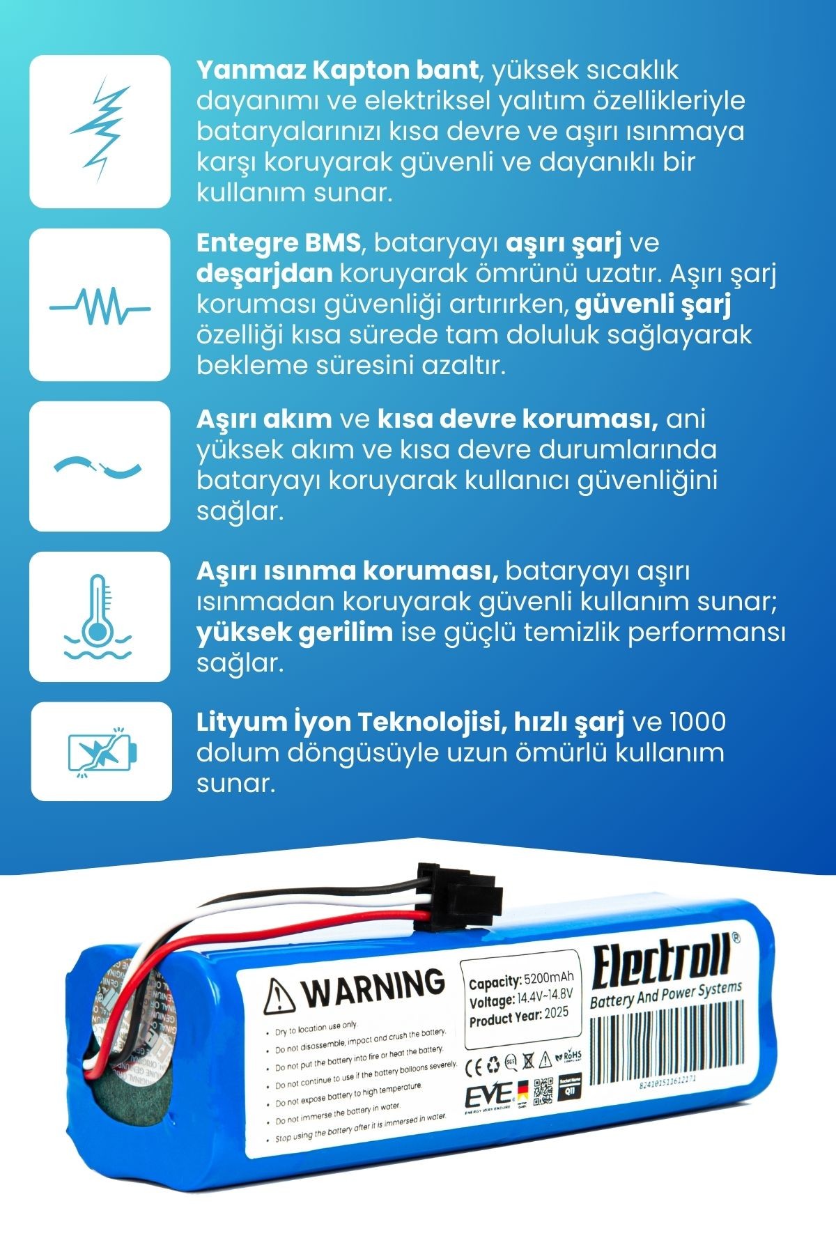 Neabot Nomo Q11 Uyumlu Batarya (ORJİNAL KAPASİTE) 5200mah Pil Robot Süpürge Bataryası Değişimi