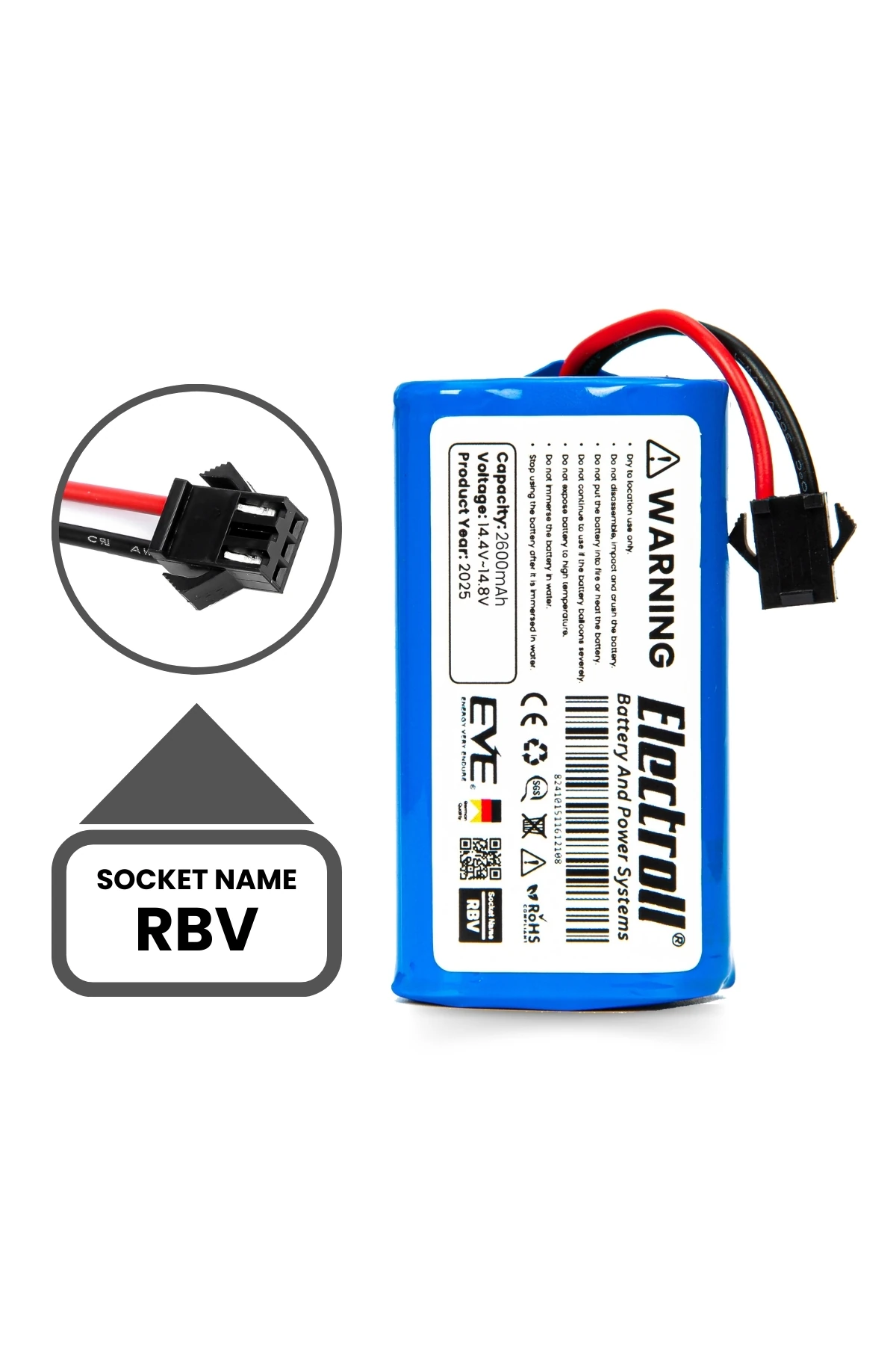 Coredy R500 Uyumlu Batarya (ORJİNAL KAPASİTE) 2600mah Pil Akıllı Robot Süpürge Bataryası
