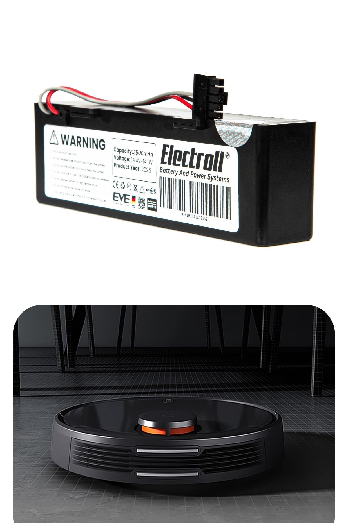 Xiaomi Mi Robot Vacuum Mop P Uyumlu Batarya (ULTRA YÜKSEK KAPASİTE) 3500mah Kutulu Model: Stytj02ym