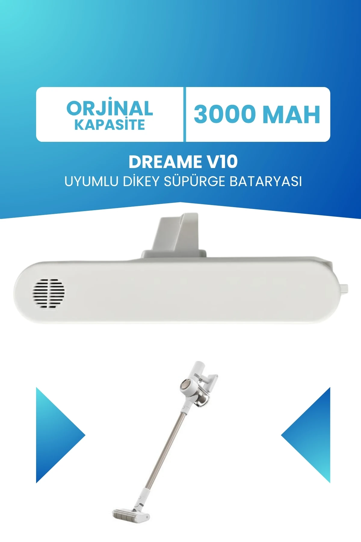 Dreame V10 Uyumlu Batarya 25.2 V 3000mah Pil Şarjlı Dikey Süpürge Bataryası