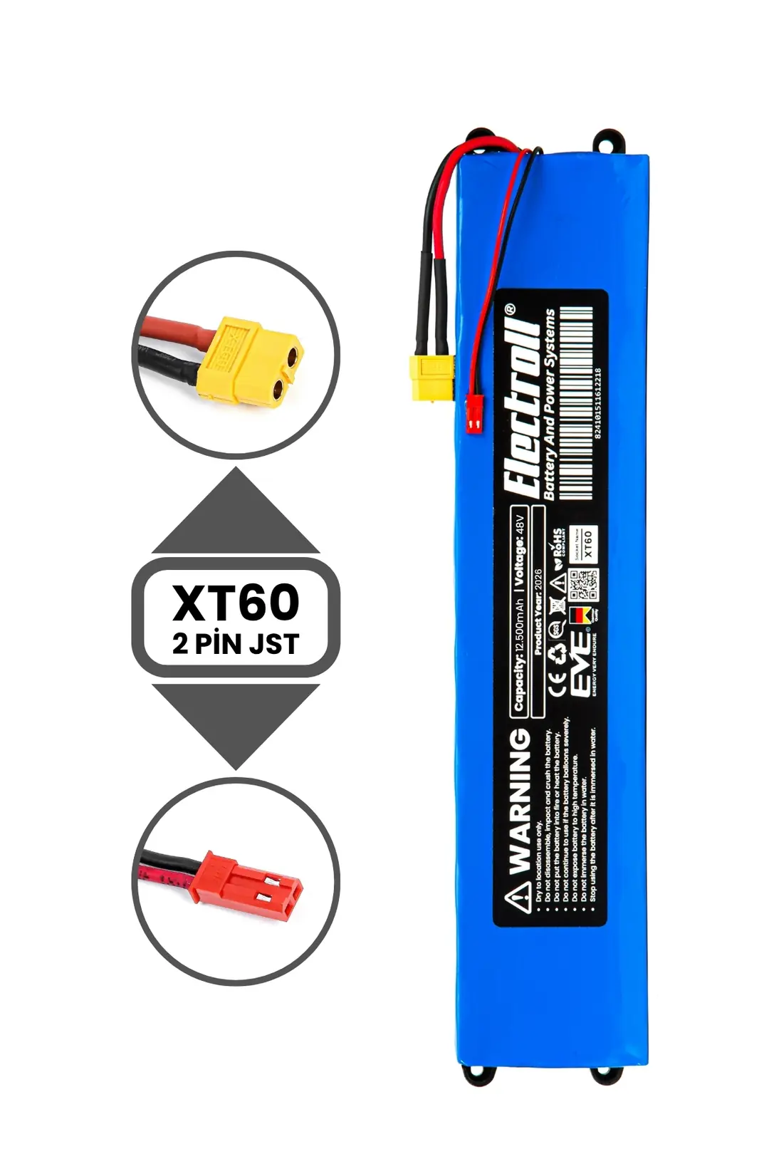Bood Kickscooter QR1200 Elektrikli Scooter Batarya 48V 12.500Mah