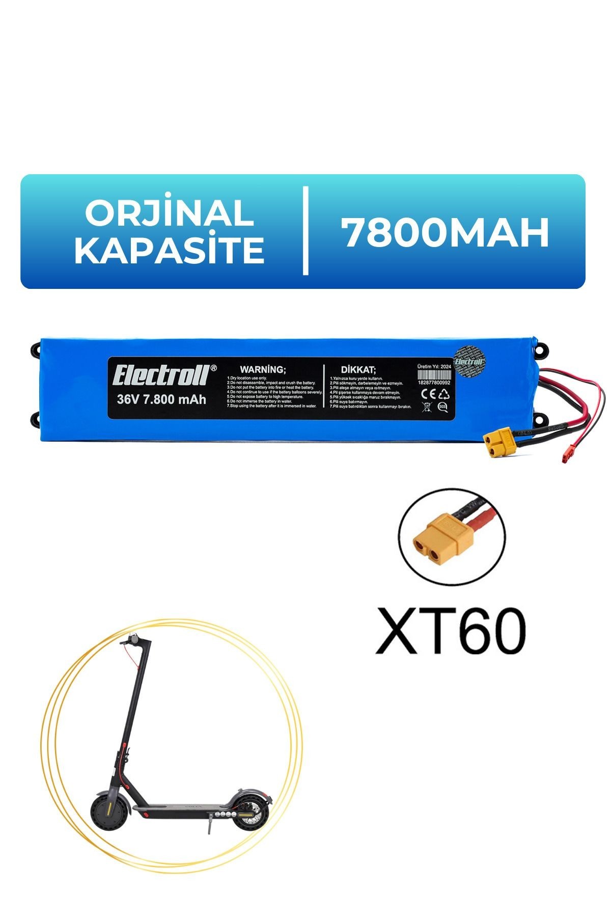 Pro Batarya (ORJİNAL KAPASİTE) 36v 7800mah Pil Elektrikli Scooter Bataryası Değişimi
