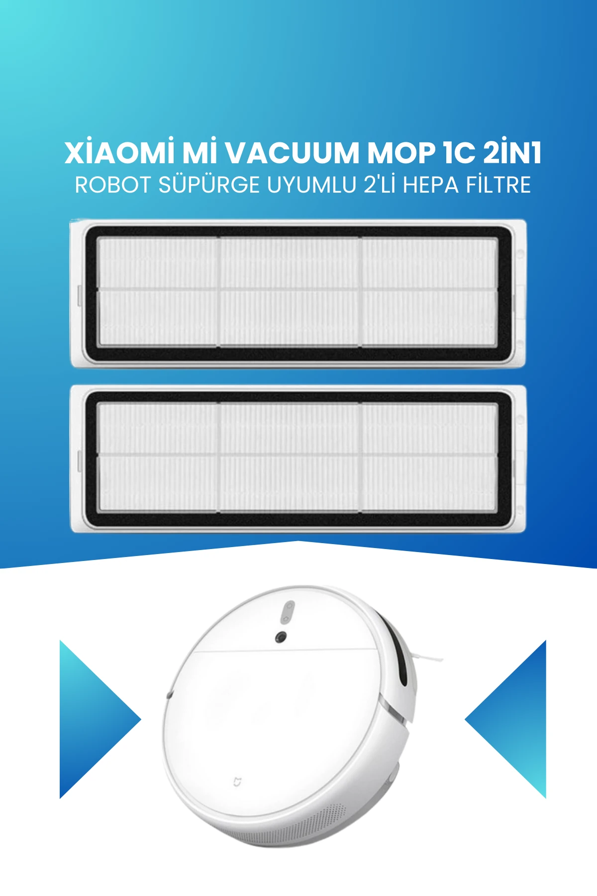 Xiaomi Mi Vacuum Mop 1c 2in1 Robot Süpürge Uyumlu 2'li Hepa Filtre STYTJ01ZHM