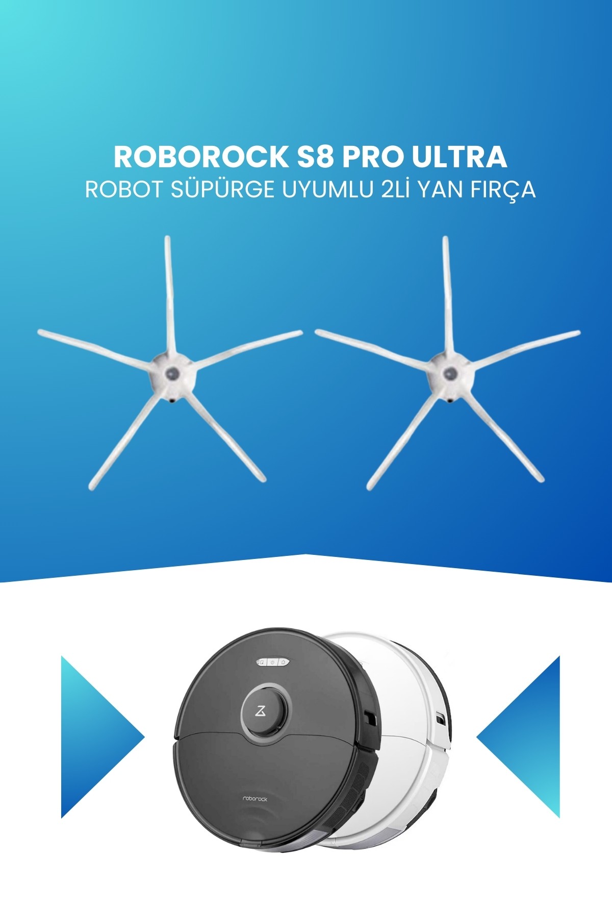 Roborock S8 Pro Ultra Robot Süpürge Uyumlu 2li Yan Fırça