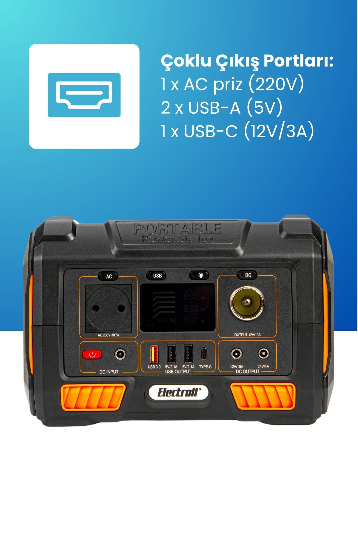 300w 285wh Akıllı Bms Lityum Güneş Enerjili Taşınabilir Güç Depolama İstasyonu