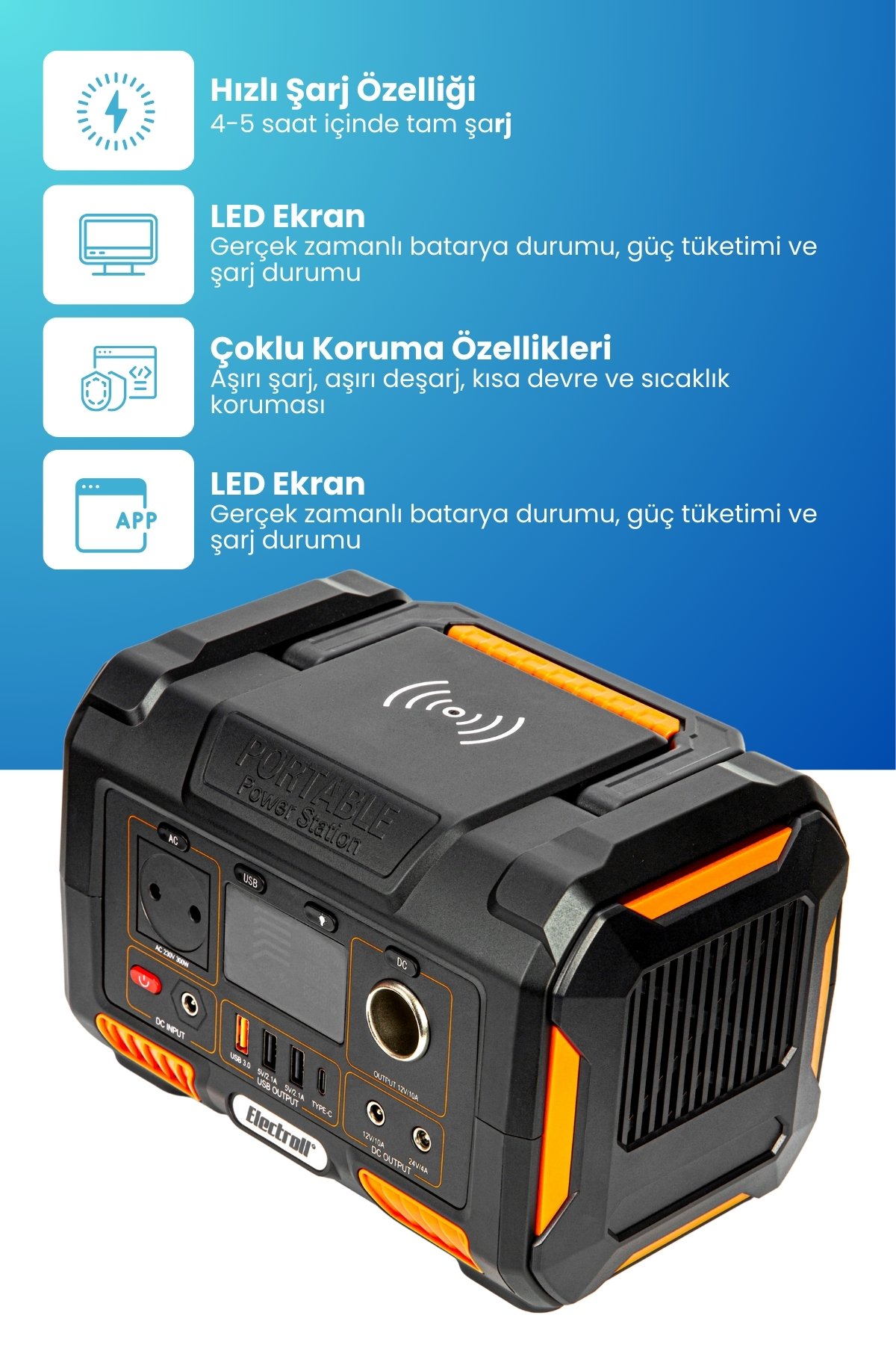 300W Akıllı BMS LiFePO4 Güneş Enerjili Taşınabilir Güç Depolama İstasyonu