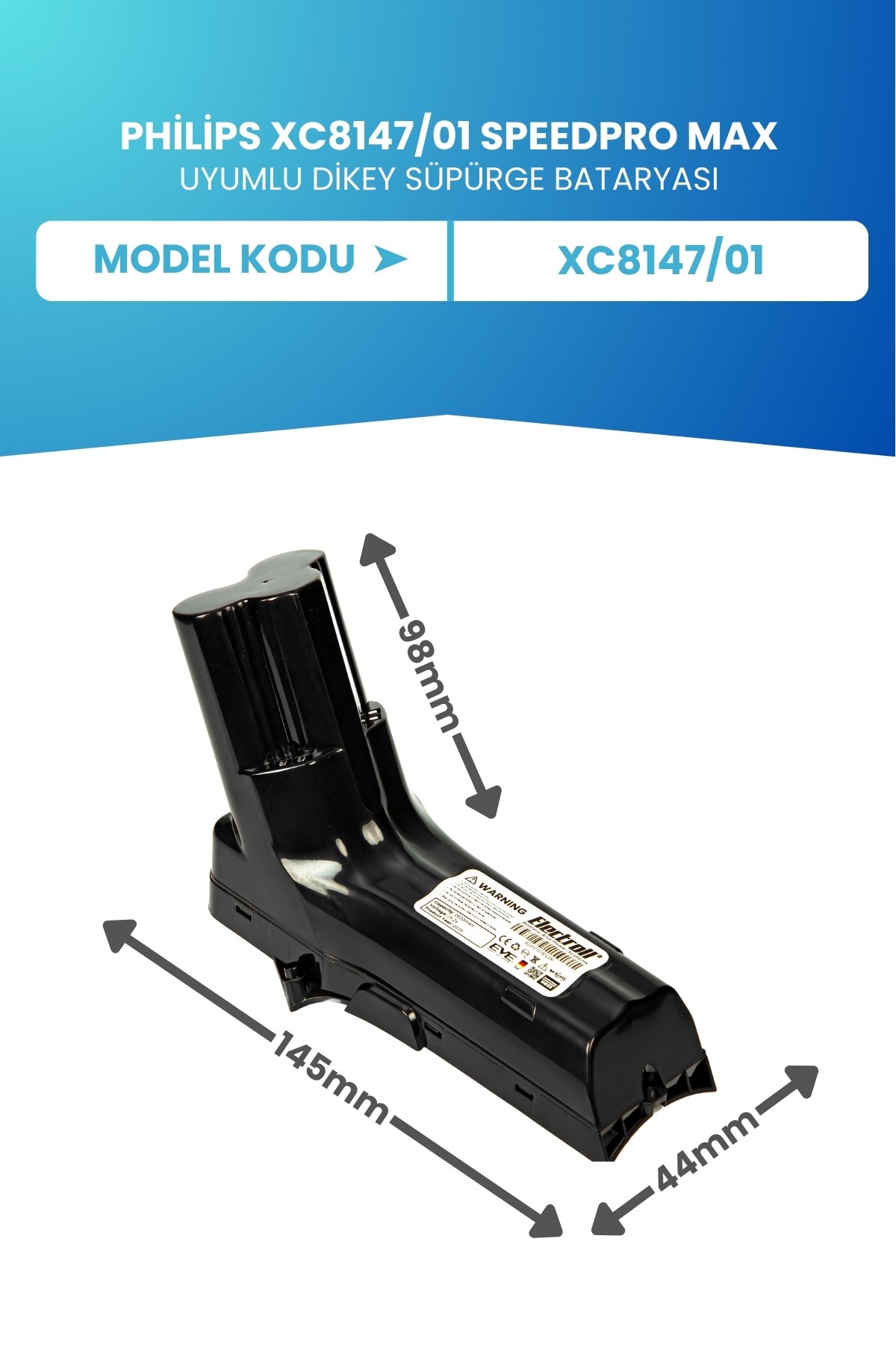 Philips 8000 Serisi XC8147/01 SpeedPro Max Uyumlu Batarya 25.2 V 2600mah Dikey Süpürge Bataryası