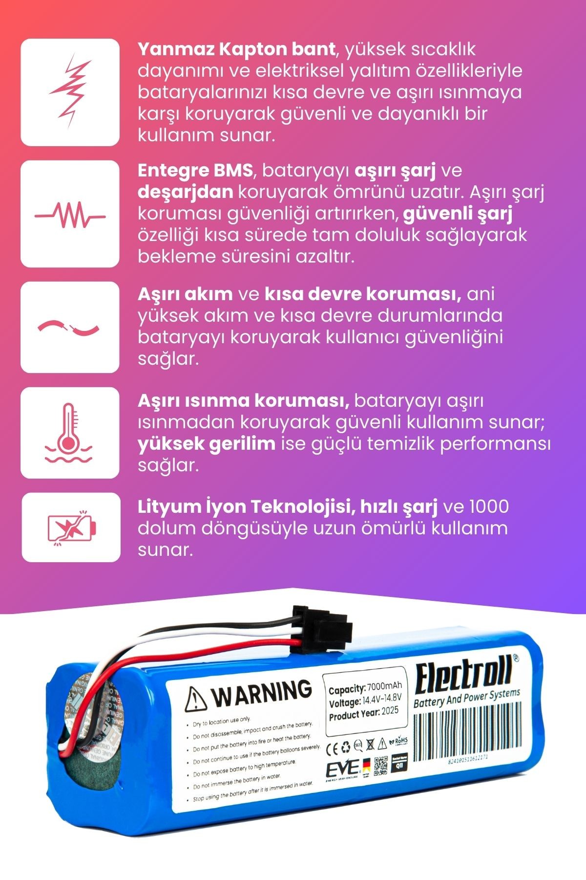 Neabot Nomo Q11 Uyumlu Batarya (MAKSİMUM KAPASİTE) 7000mah Pil Robot Süpürge Bataryası Değişimi