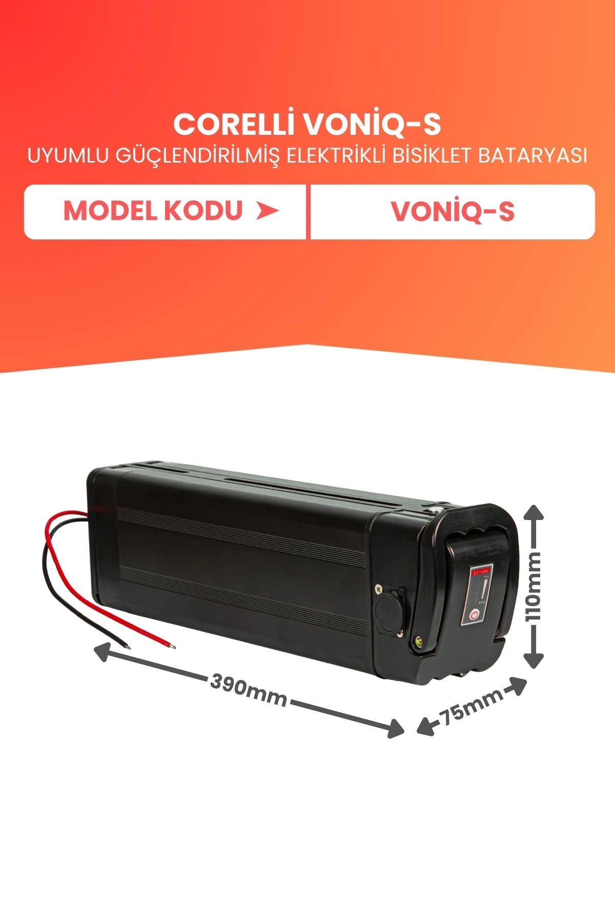 Corelli Voniq-S Uyumlu 36V 20Ah (Yüksek Kapasite) Güçlendirilmiş Elektrikli Bisiklet Batarya Tamir, Revizyon ve Pil Yenileme