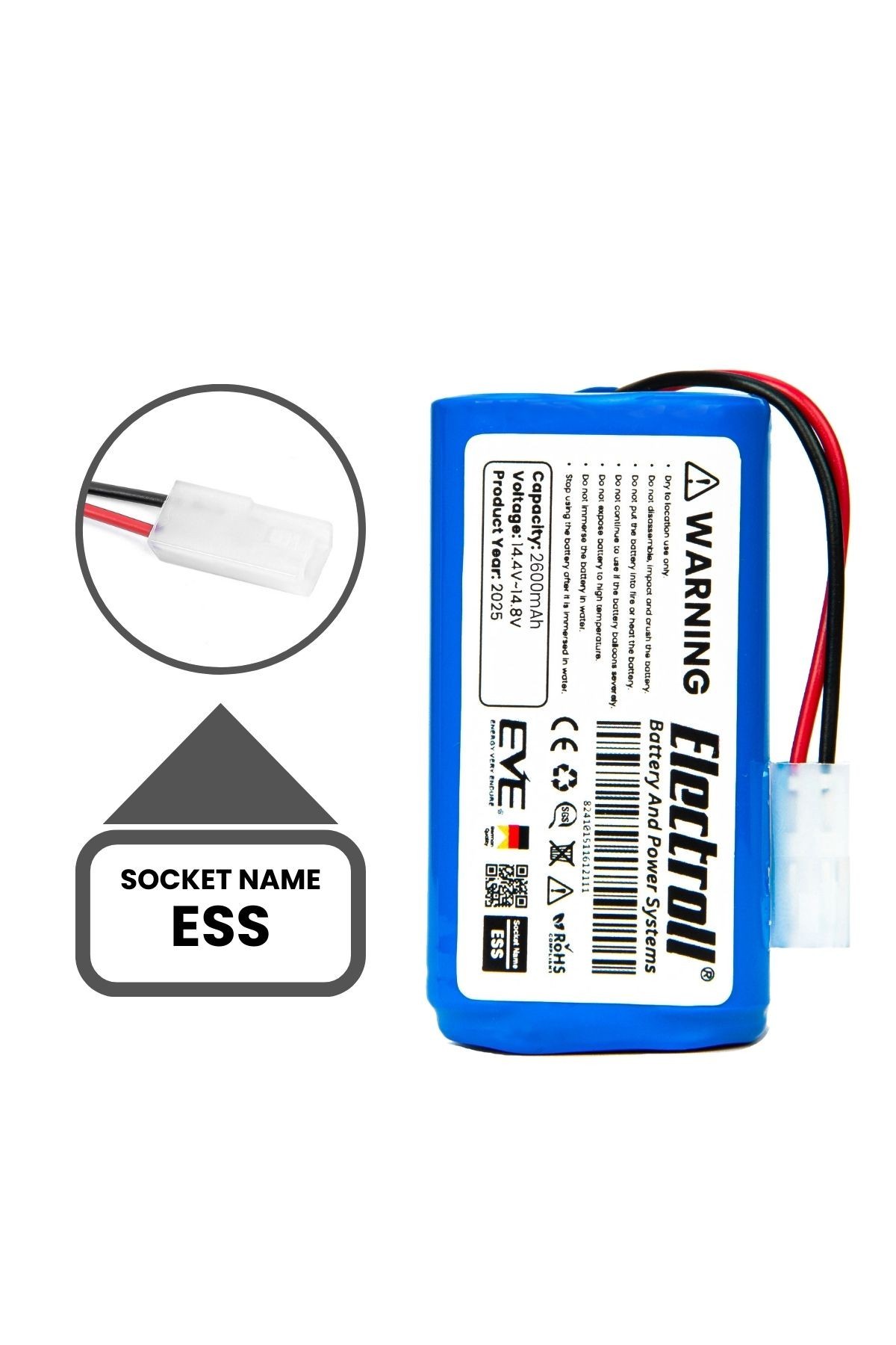 Rowenta Explorer Serie 20 Uyumlu Batarya (YÜKSEK KAPASİTE) 2600mah Pil Robot Süpürge Batarya